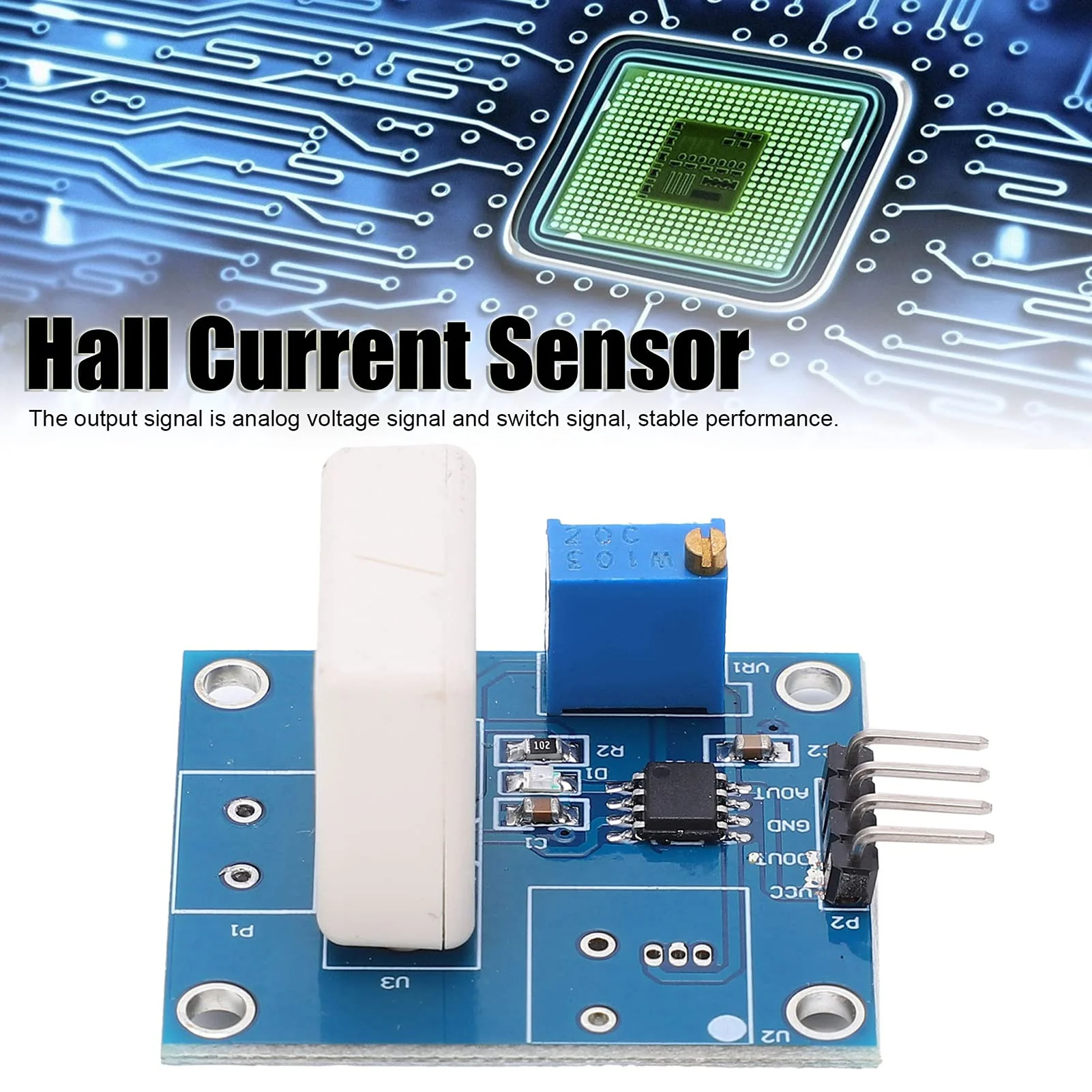 Hall Current Detection Sensor Module DC 5V 35A WCS1800 Short Circuit Overcurrent Protection Detector with Overcurrent LED Signal Display - Image 3