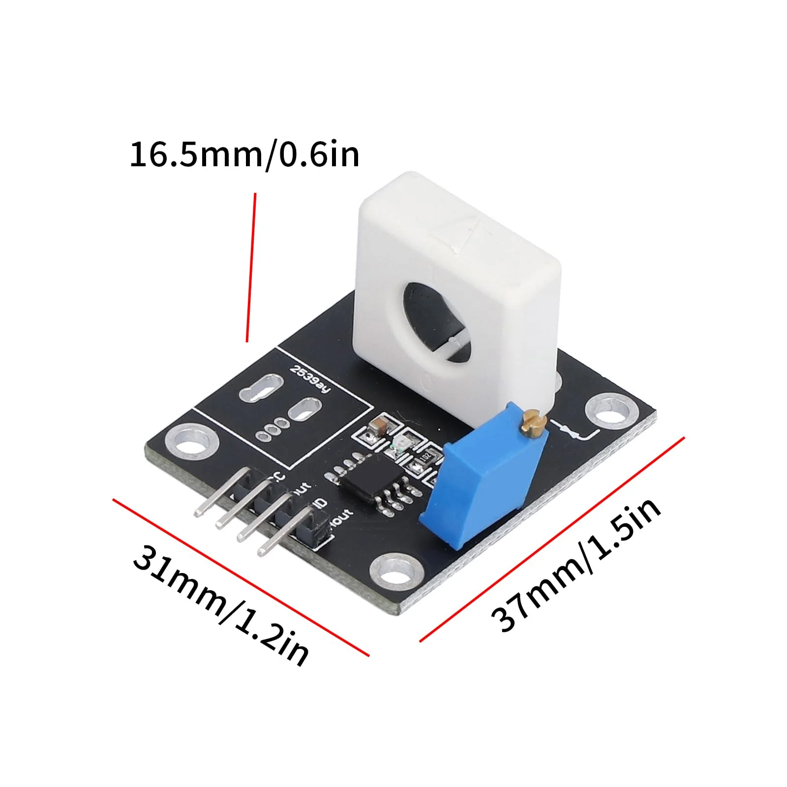 Hall Current Sensor, 100A WCS1600 DC 5V Short Circuit Protection Modules Adjustable Short Circuit Overcurrent Protection Detector for Intelligent Car Engine Overcurrent Detection Wcs1600-black - Image 3