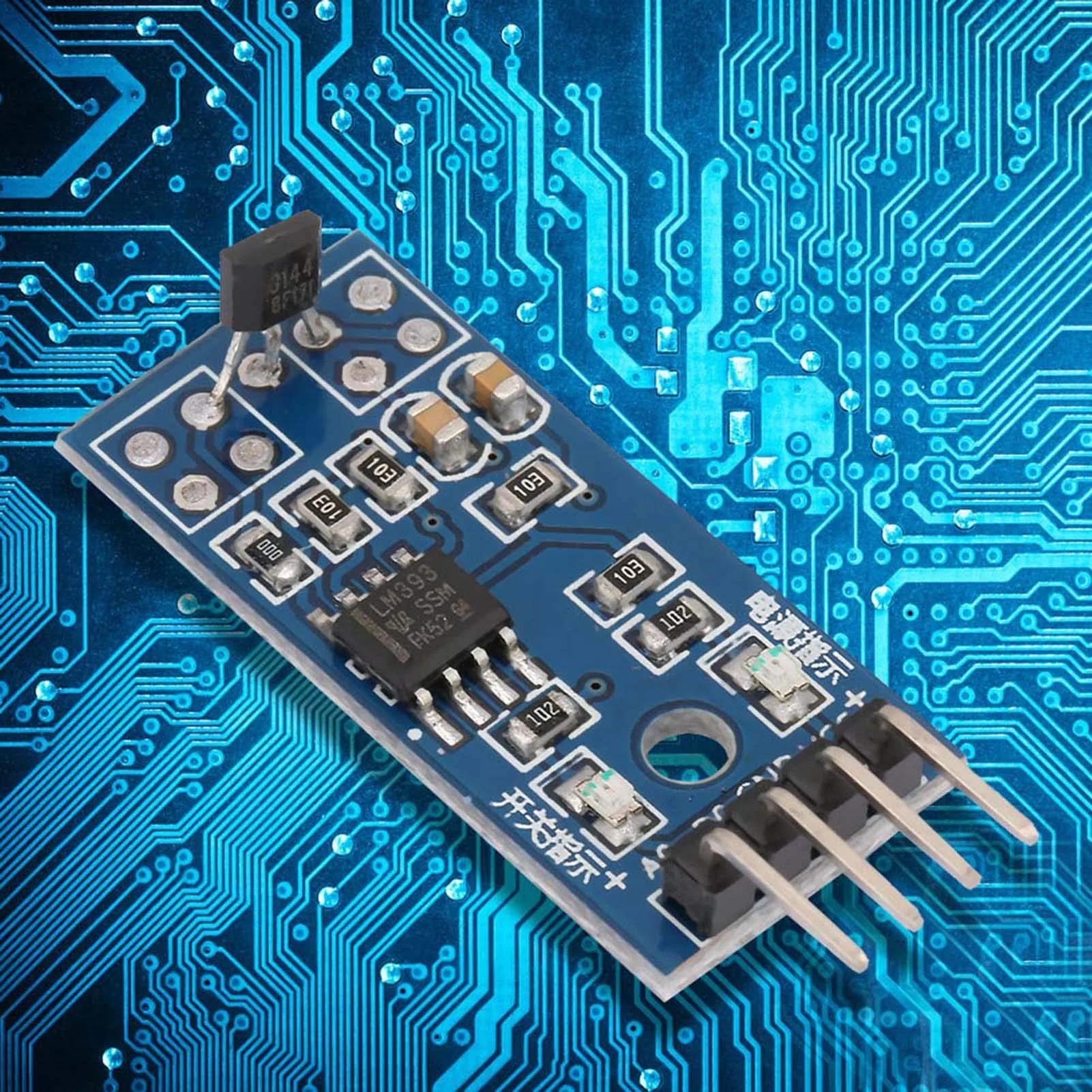 Hall Sensor Switch, Pack of 5 Hall Effect Magnetic Sensor Module 3144E Effect Sensor Switching Speed Counting Sensor Magnetic Detector - Image 3
