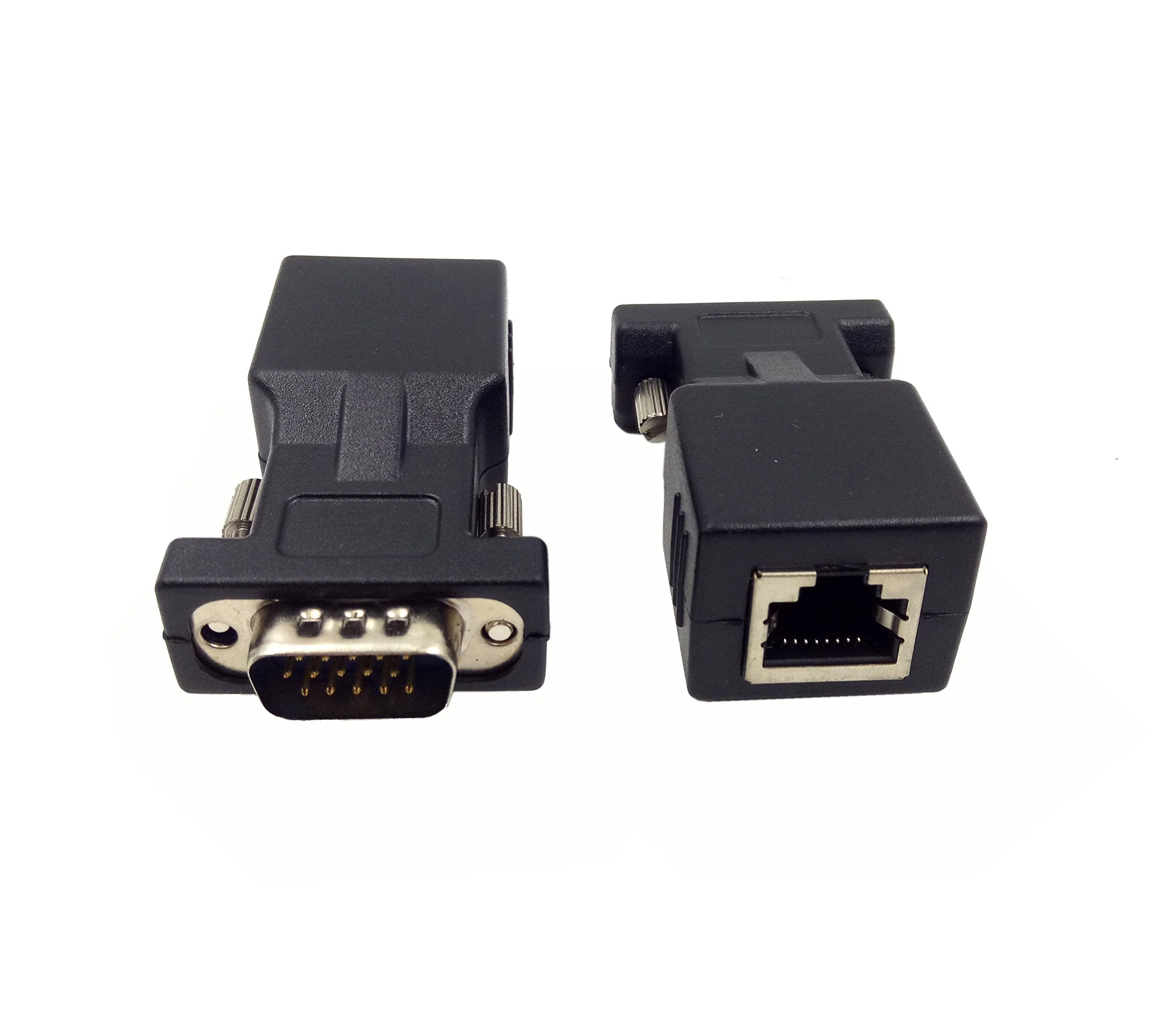 Halokny VGA Extender Over Ethernet Adapter, VGA 15 Pin Male to CAT5 CAT6 RJ45 Female Network Cable Extender Connector Adapter(2-Pack) - Image 5