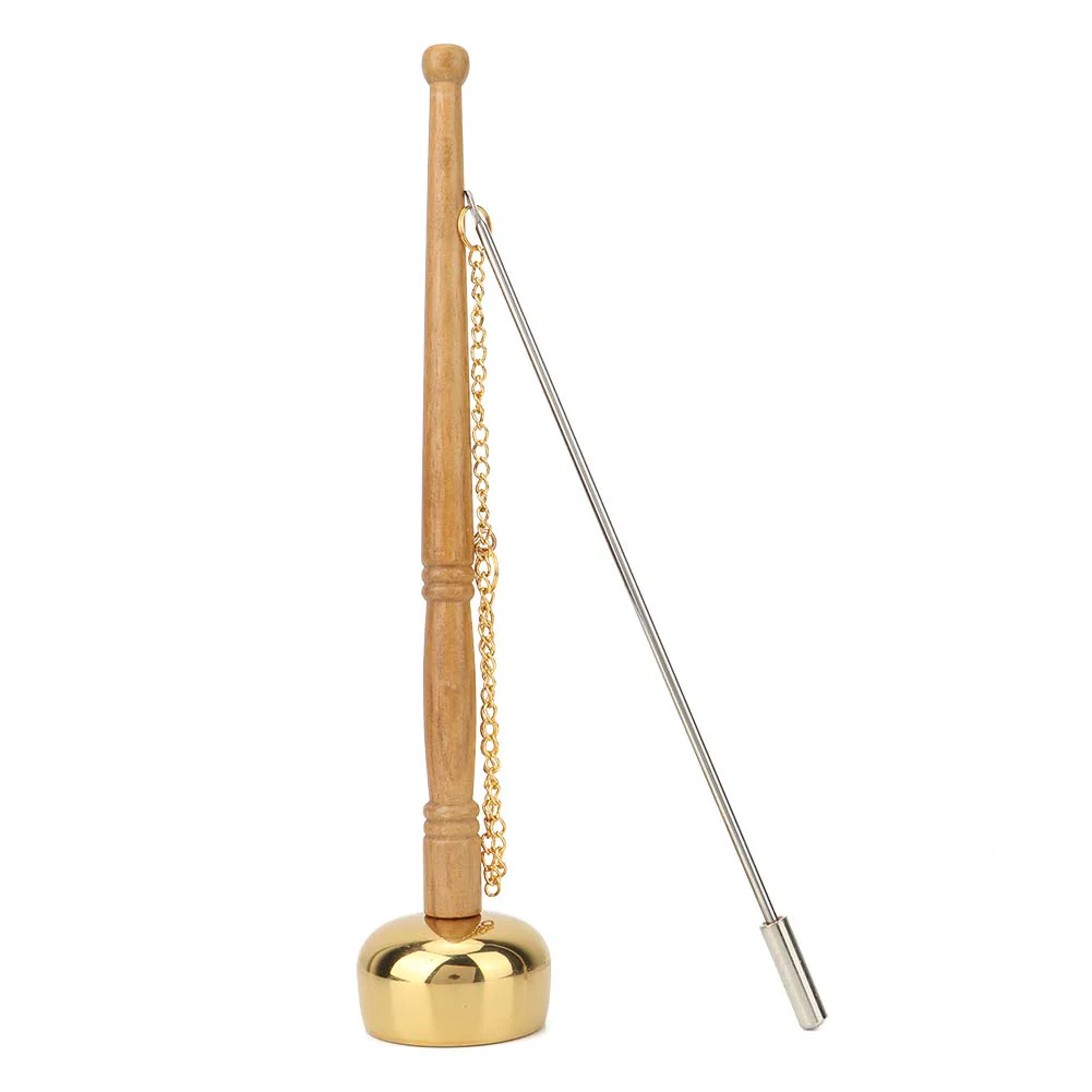 Hand Bell, Meditation Prayer Bells Buddhism Wooden Handle Brass Hand Bell Singing Scripture Implement Buddhist Supplies - Image 7