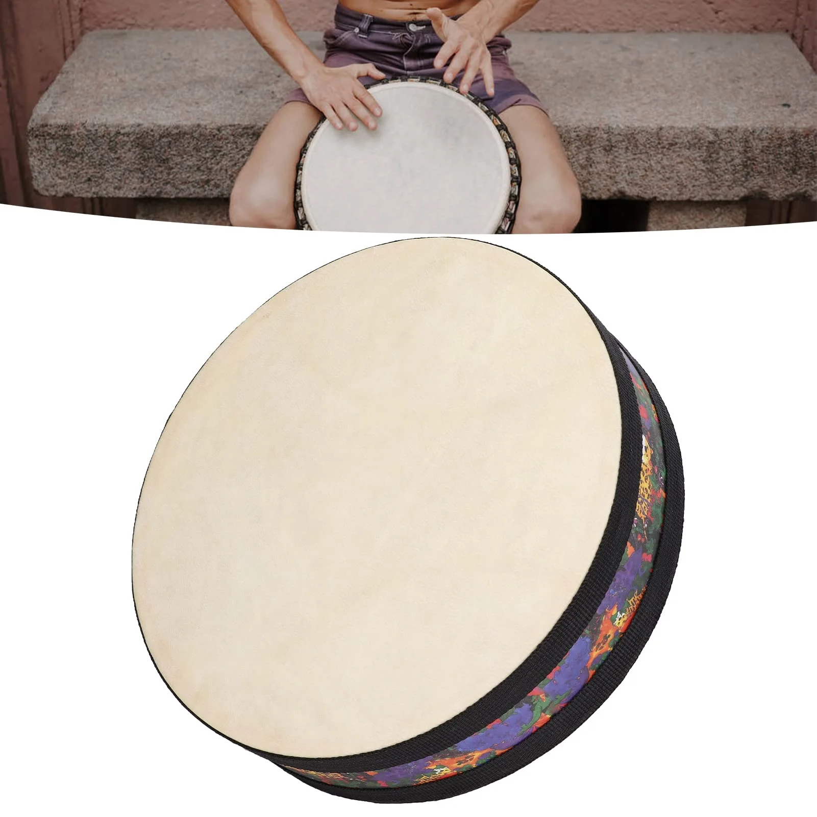 Hand Drum, Good Structure Exquisite Beautiful Ocean Drum Long Service Life Number Patterns Unique Design for Ornaments for Toy - Image 3
