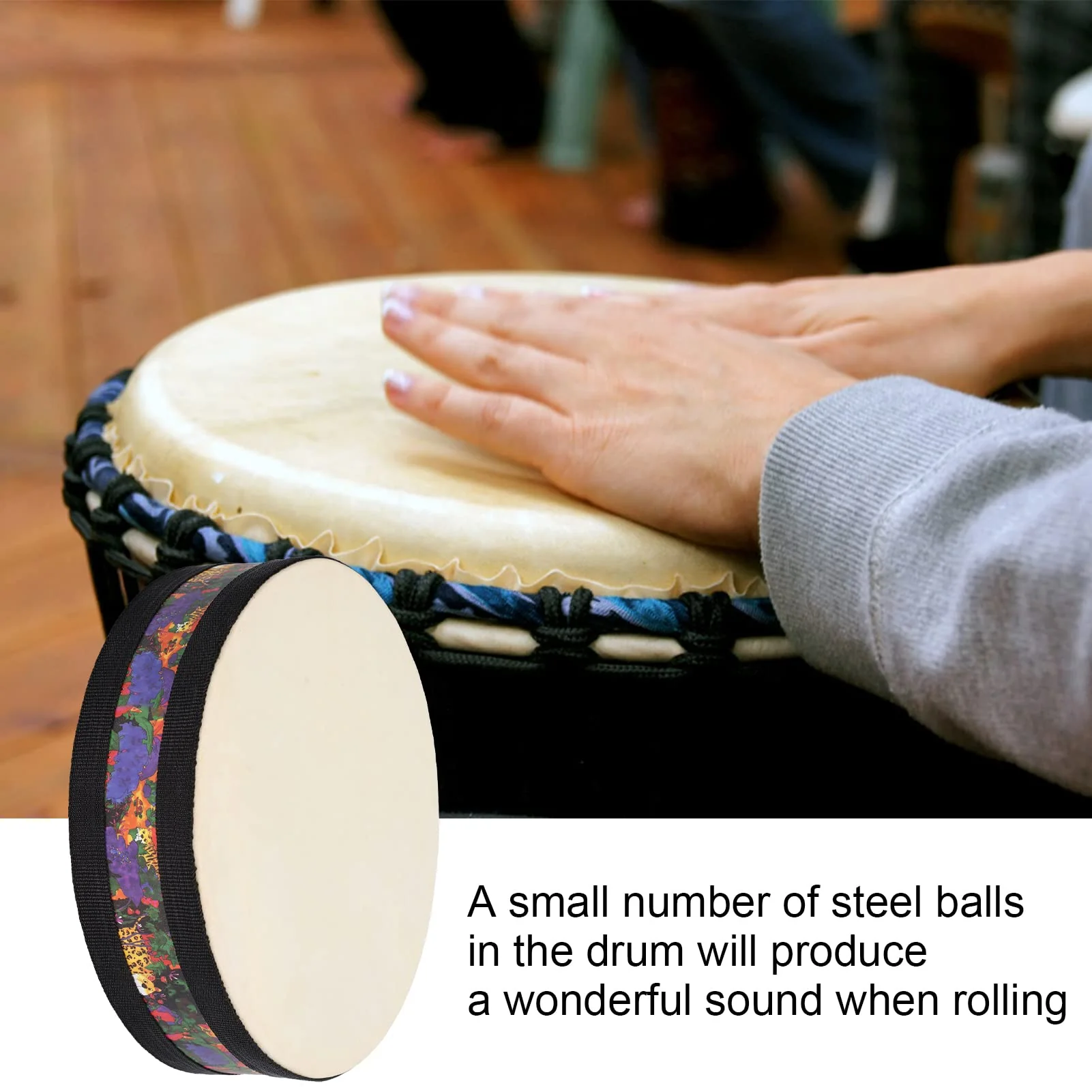 Hand Drum, Good Structure Exquisite Beautiful Ocean Drum Long Service Life Number Patterns Unique Design for Ornaments for Toy - Image 5