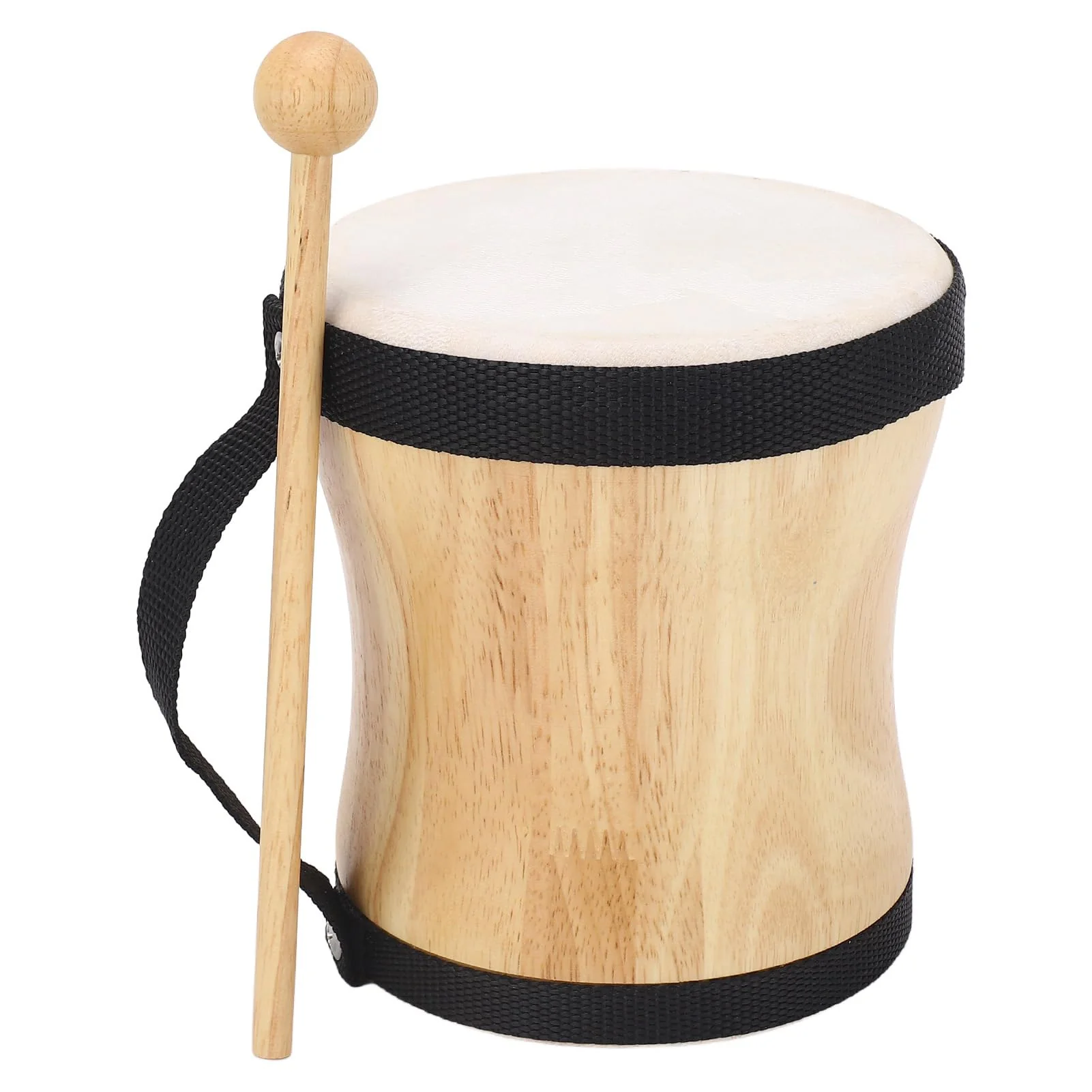 Hand Drum Kit Sheepskin Top Bongo Percussion Drum for Performances Parties Music Festivals (Black) Black - Image 4