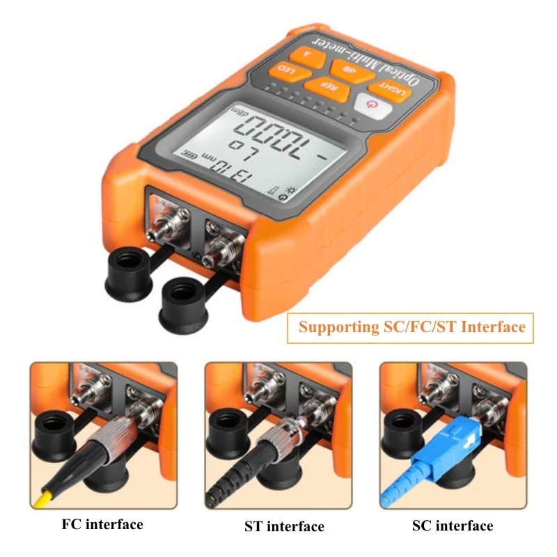 Hand-held Optical Fiber Power Meter, Fiber Optic Cable Tester for FC/SC/ST Universal Interface,Optical Multi-Meter with 2mW Visual Fault Locator - Image 3