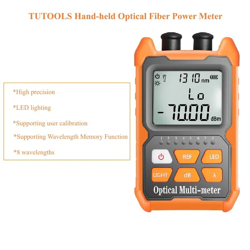 Hand-held Optical Fiber Power Meter, Fiber Optic Cable Tester for FC/SC/ST Universal Interface,Optical Multi-Meter with 2mW Visual Fault Locator - Image 4