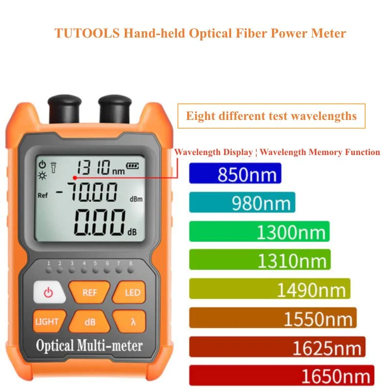Hand-held Optical Fiber Power Meter, Fiber Optic Cable Tester for FC/SC/ST Universal Interface,Optical Multi-Meter with 2mW Visual Fault Locator - Image 5