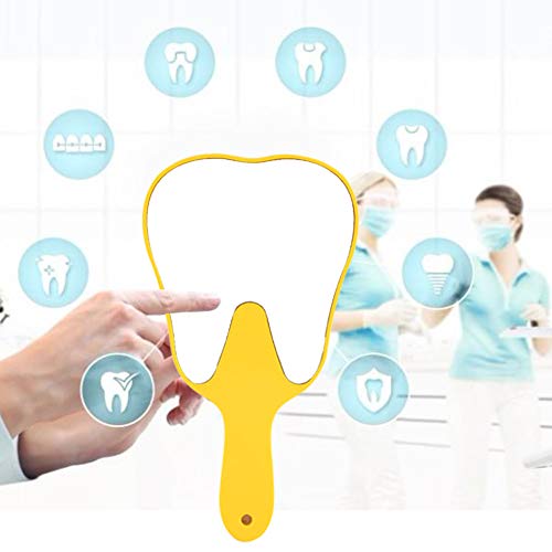 Hand Mirror, 4 Colours Tooth Mirror for Children, Single-sided Hand Mirror with Low Magnification, Dental Care Hand Mirror Tool, Cute Dental Care Hand Mirror Tool, Plastic Handle (Yellow) - Image 4
