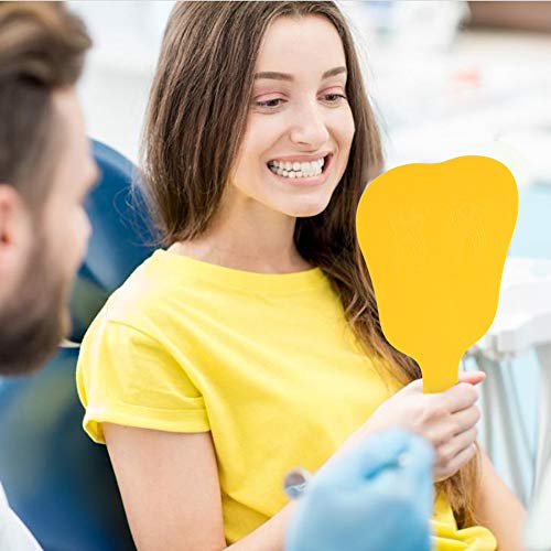 Hand Mirror, 4 Colours Tooth Mirror for Children, Single-sided Hand Mirror with Low Magnification, Dental Care Hand Mirror Tool, Cute Dental Care Hand Mirror Tool, Plastic Handle (Yellow) - Image 5