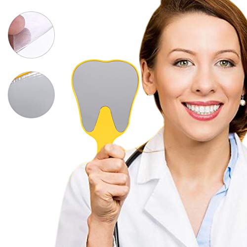 Hand Mirror, 4 Colours Tooth Mirror for Children, Single-sided Hand Mirror with Low Magnification, Dental Care Hand Mirror Tool, Cute Dental Care Hand Mirror Tool, Plastic Handle (Yellow) - Image 6