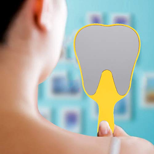 Hand Mirror, 4 Colours Tooth Mirror for Children, Single-sided Hand Mirror with Low Magnification, Dental Care Hand Mirror Tool, Cute Dental Care Hand Mirror Tool, Plastic Handle (Yellow) - Image 8