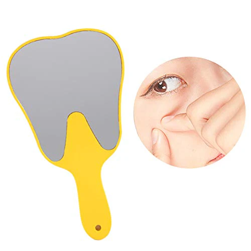 Hand Mirror, 4 Colours Tooth Mirror for Children, Single-sided Hand Mirror with Low Magnification, Dental Care Hand Mirror Tool, Cute Dental Care Hand Mirror Tool, Plastic Handle (Yellow) - Image 9