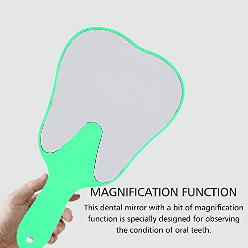 Hand Mirror, Small Hand Mirror, Single-sided Hand Mirror with Low Magnification, Dental Care Hand Mirror Tool, Fashionable, Cute Dental Care, Hand Mirror Tool, 4 Colours, Plastic Handle (Green) - Image 3