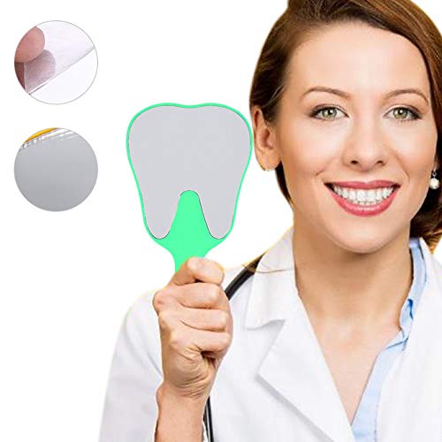 Hand Mirror, Small Hand Mirror, Single-sided Hand Mirror with Low Magnification, Dental Care Hand Mirror Tool, Fashionable, Cute Dental Care, Hand Mirror Tool, 4 Colours, Plastic Handle (Green) - Image 7