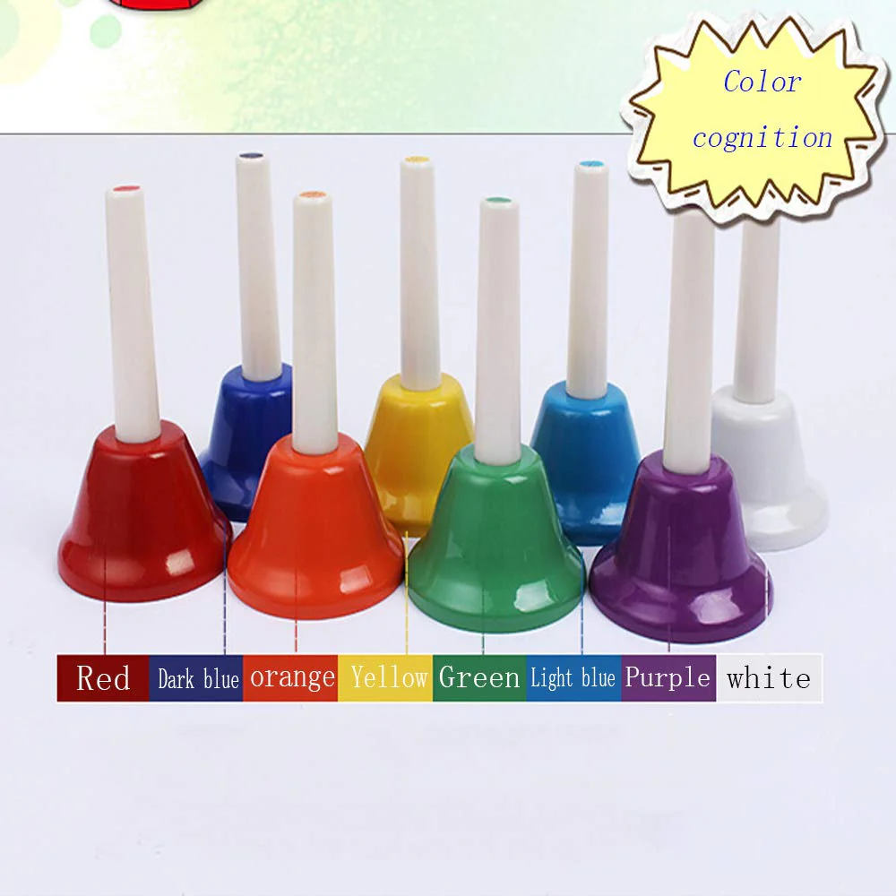 Handbells Set Metal Hand Bells Set Coloful Toddler Handbell Musical Toy 8 Note Diatonic for Kids Bells Instrument,Festival,Musical Teaching,Church Chorus,Wedding,Family Party - Image 3