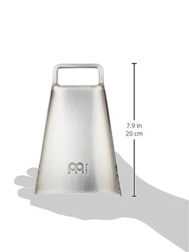 Handheld Cowbell with Holder, 6 1/4" Hand Brushed Steel — NOT MADE IN CHINA — Low Pitch, 2-YEAR WARRANTY 6 1/4" - Image 6