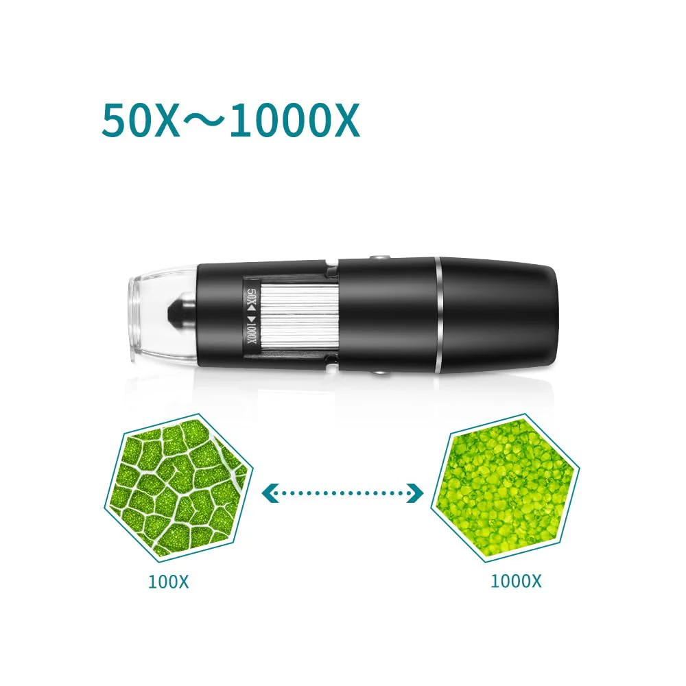 Handheld Digital Microscope Wireless Portable for Kids Adults 50x-1000x Magnification with 360 Rotate Stand Compatible with iOS/Android iPhone, iPad - Image 7