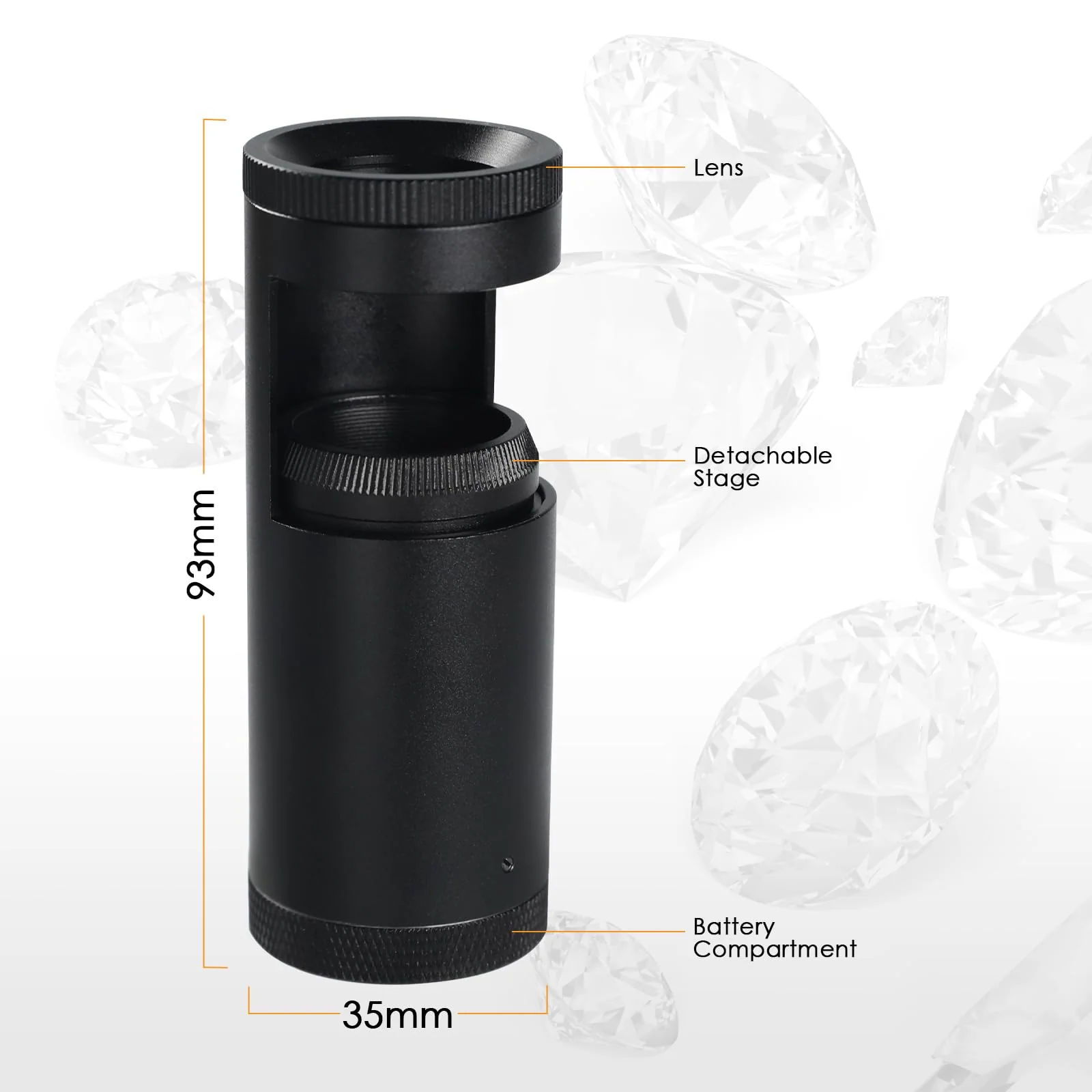 Handheld LED Polariscope Optical Glass Double Lens Design 28mm Diameter Loupe Magnifier Jeweler with Built-in Illumination Gemologist Gemstone Tester Tool - Image 4