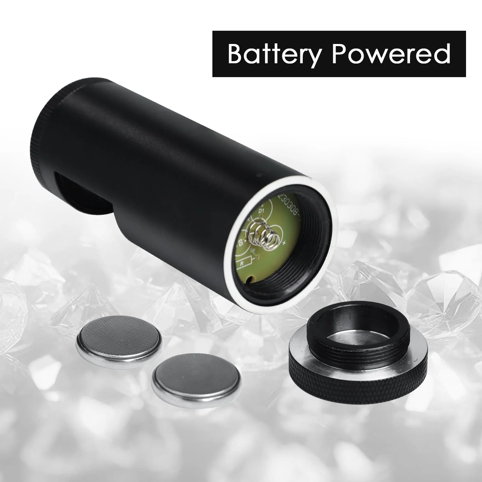 Handheld LED Polariscope Optical Glass Double Lens Design 28mm Diameter Loupe Magnifier Jeweler with Built-in Illumination Gemologist Gemstone Tester Tool - Image 5