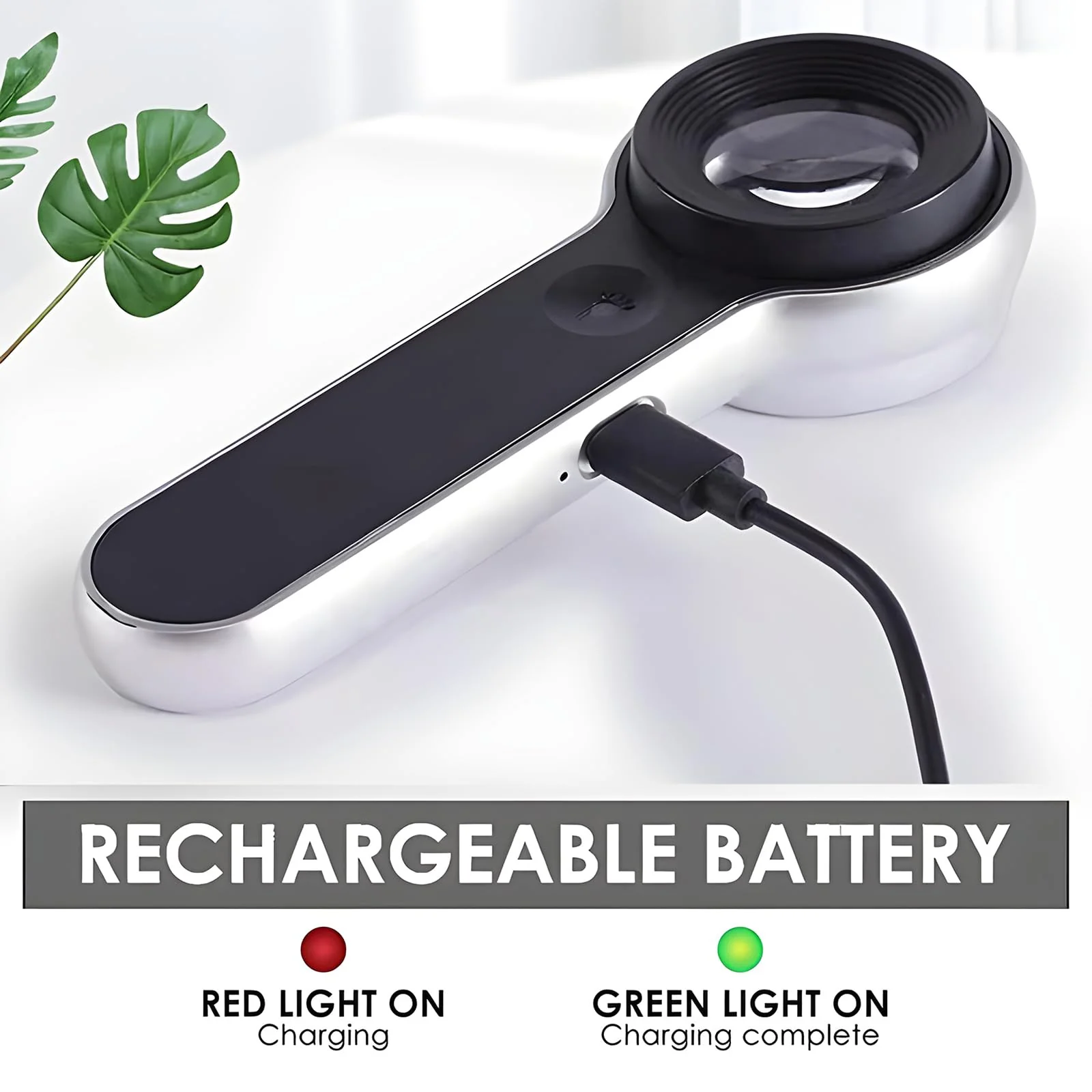 Handheld Magnifier Loupe 60x with UV and LED Lights, USB Rechargeable Illuminated Jewelers Loupe Optical Glass Magnifying Glass for Diamond, Jewelry, Coins, Stamps, Currency, Circuit Board - Image 8