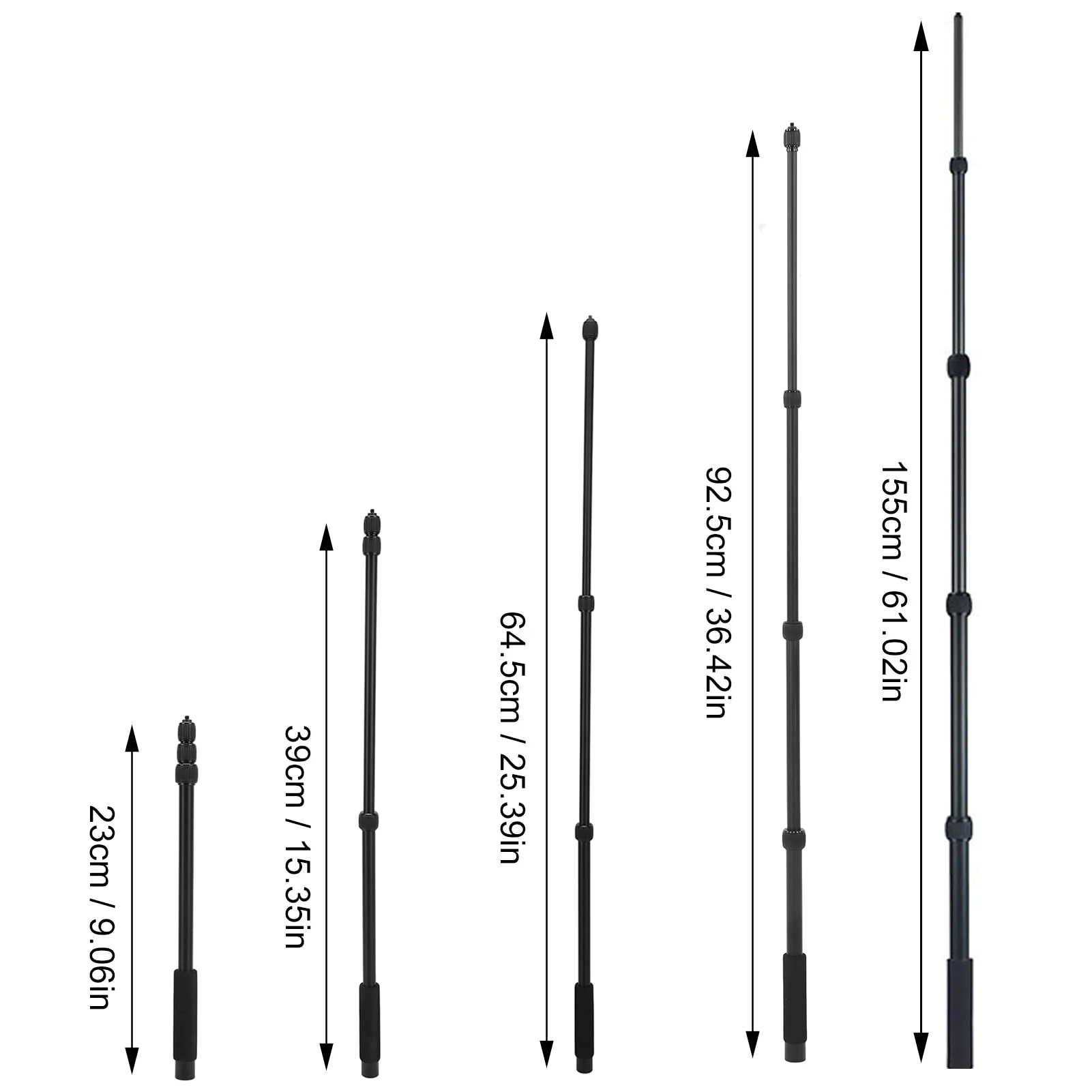 Handheld Mic Boom Pole, 4 5 Section Extendable Microphone Boom Arm with Foam Handle and 1/4in Threads, Telescopic Adjustable Mic Stand for Camera Phone Microphones(5) - Image 5
