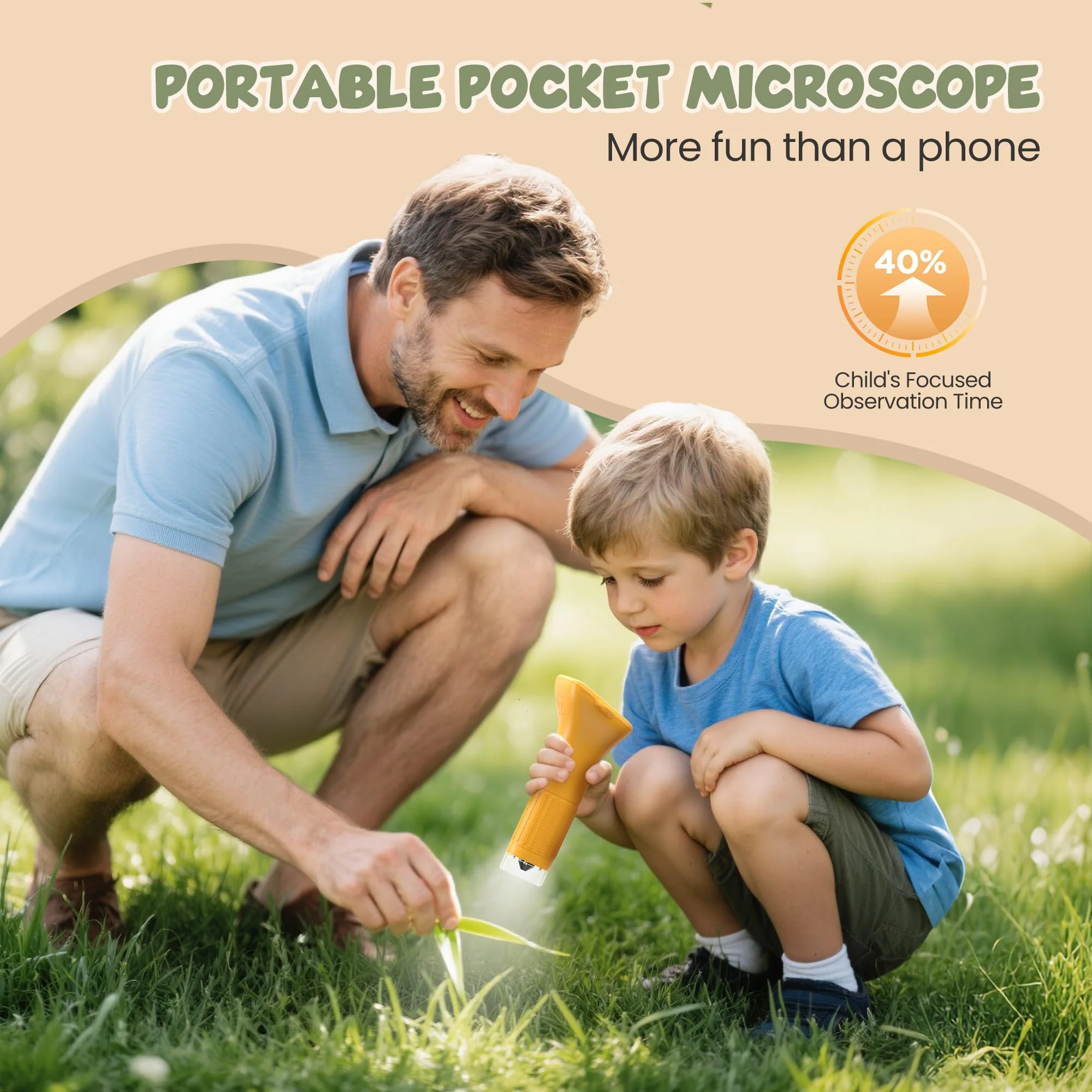 Handheld Microscope for Kids Portable Pocket Digiscope - 2" IPS HD Screen 1000X Digital Microscopes Camera PC Compatible 3-12 Year Old Girl Boy Science Edu Fun Birthday Gifts Toys - Image 2