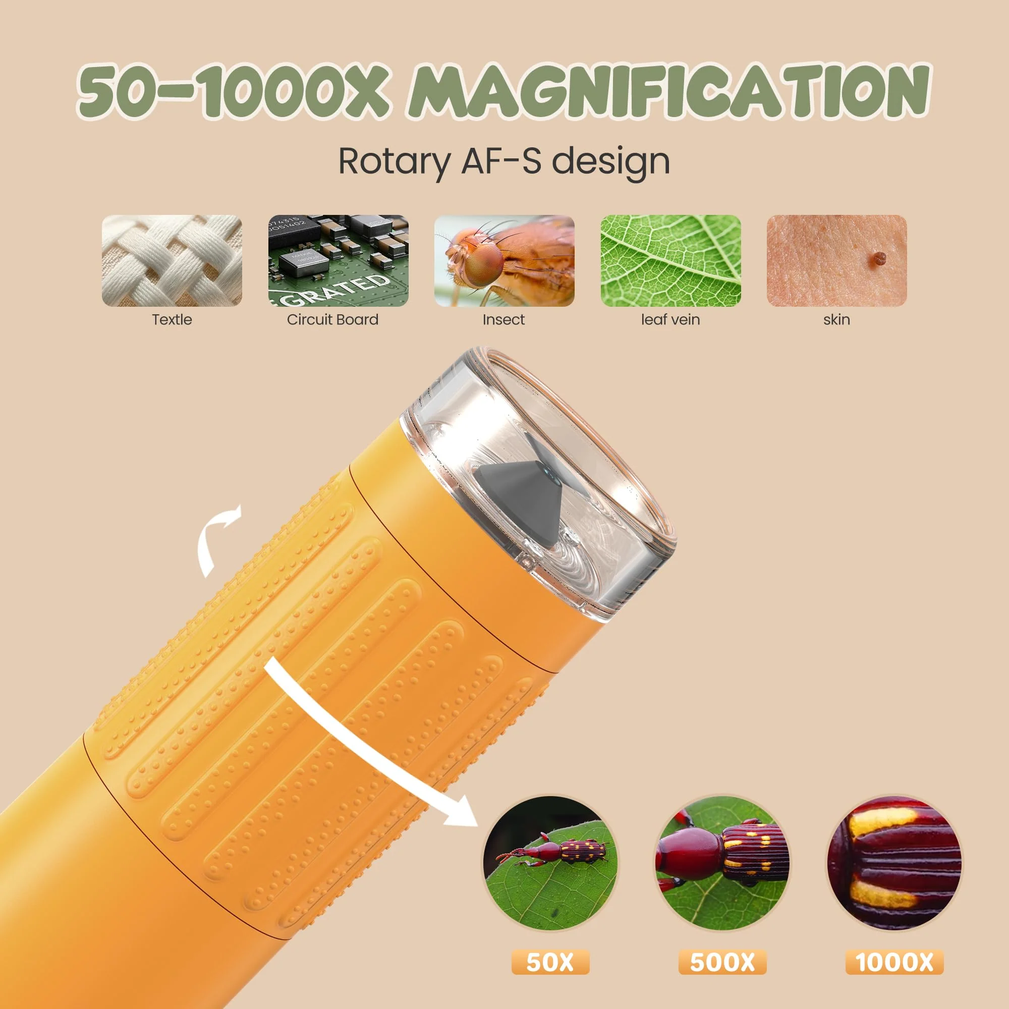 Handheld Microscope for Kids Portable Pocket Digiscope - 2" IPS HD Screen 1000X Digital Microscopes Camera PC Compatible 3-12 Year Old Girl Boy Science Edu Fun Birthday Gifts Toys - Image 3