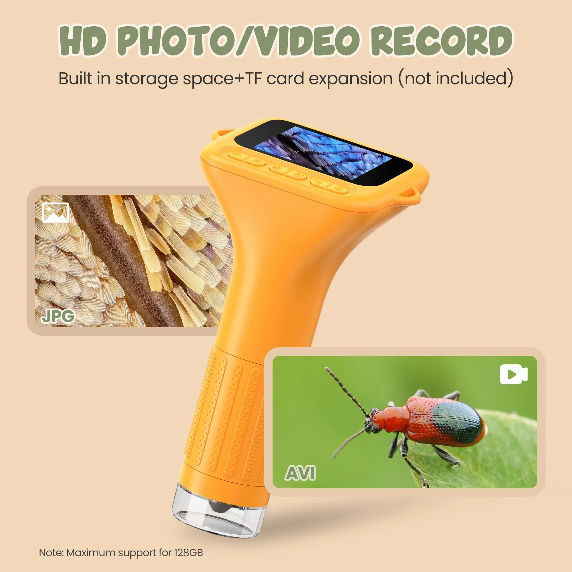 Handheld Microscope for Kids Portable Pocket Digiscope - 2" IPS HD Screen 1000X Digital Microscopes Camera PC Compatible 3-12 Year Old Girl Boy Science Edu Fun Birthday Gifts Toys - Image 6
