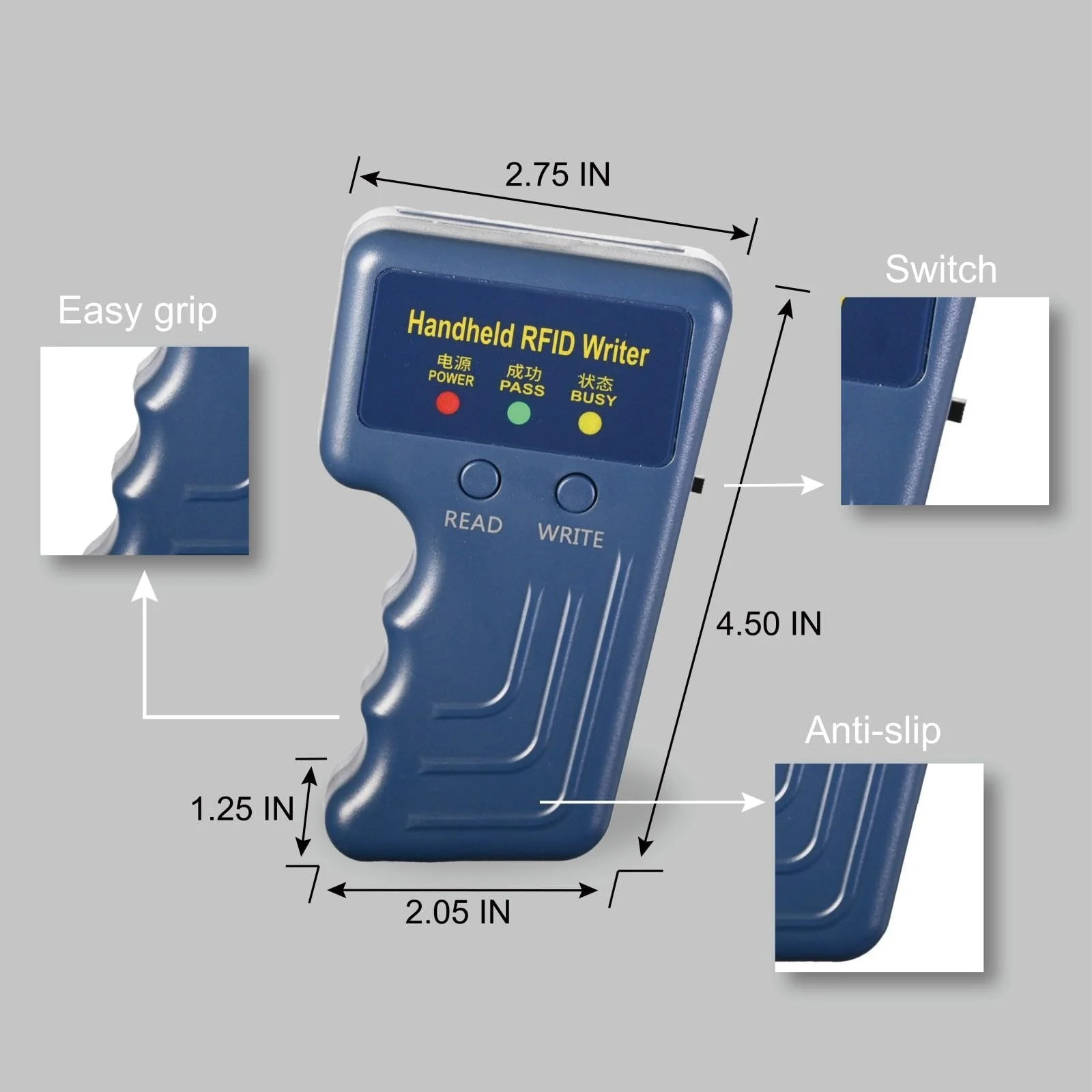 Handheld RFID Copier Smart ID Card Duplicator Used for ID IC HID Waid+5pcs Mix colorsT5577 Key fobs - Image 3