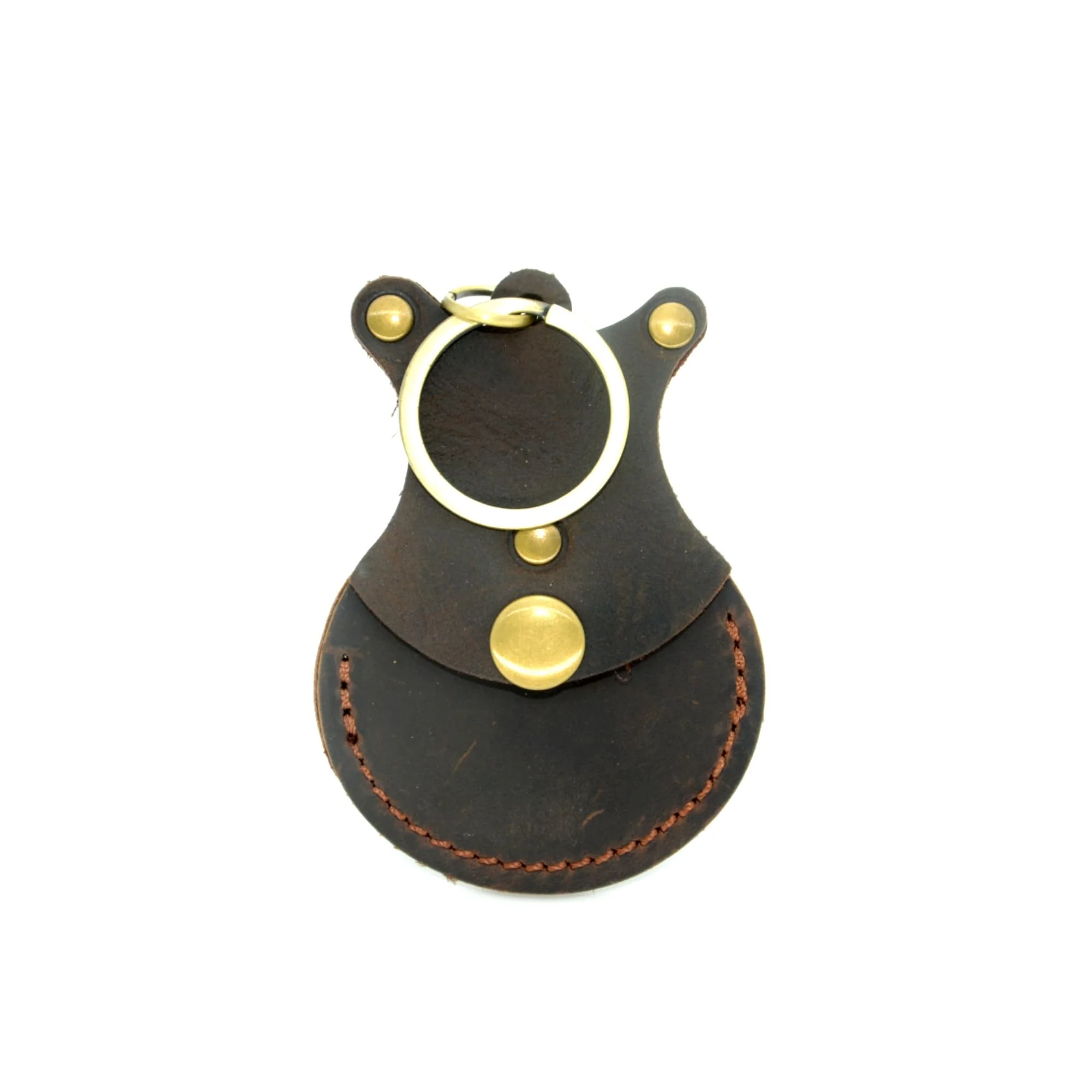Handmade Guitar shaped pick holder, Genuine Leather Guitar Pick Holder Keychain, Picks Case Instrument Gifts Ideas for Musicians Dark Brown