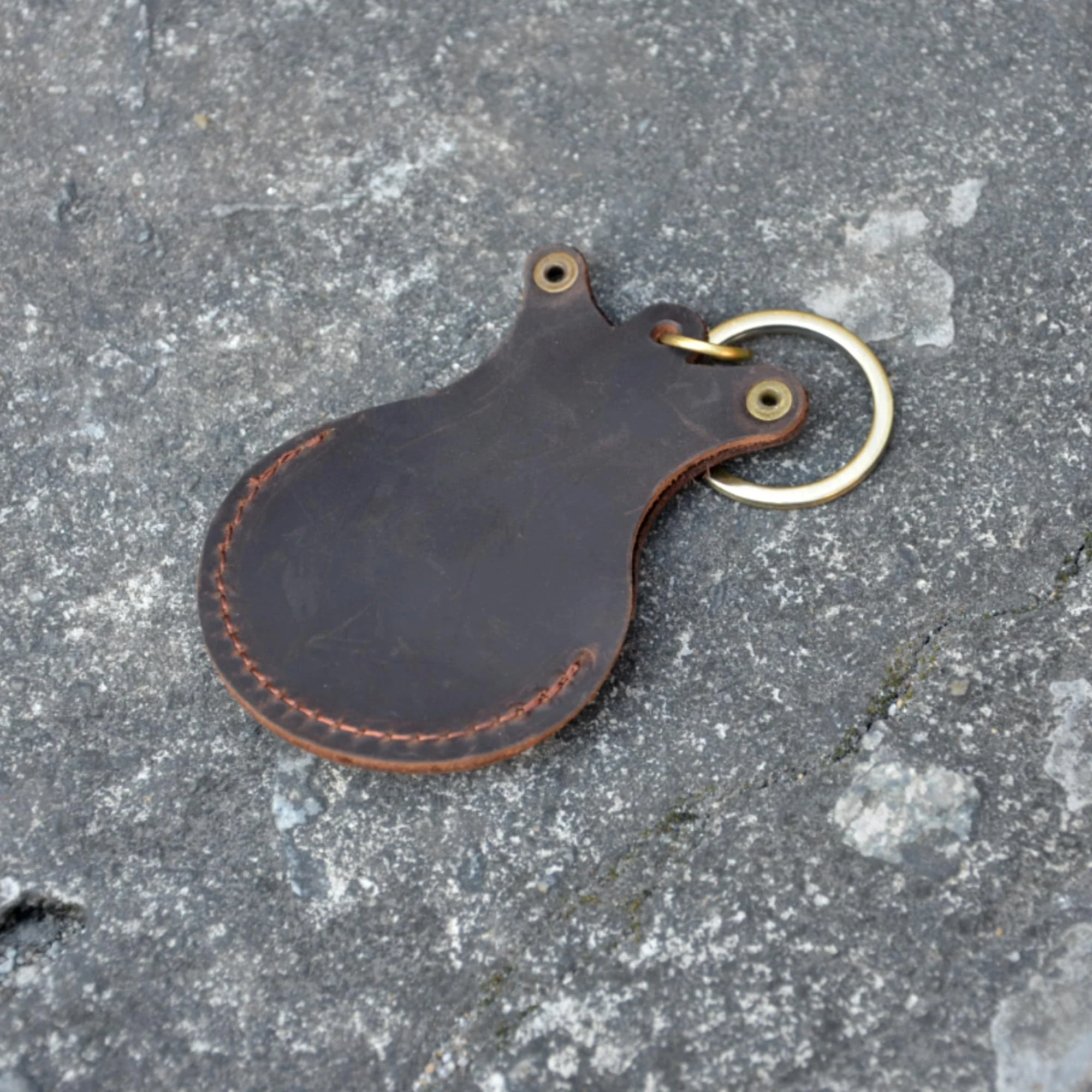 Handmade Guitar shaped pick holder, Genuine Leather Guitar Pick Holder Keychain, Picks Case Instrument Gifts Ideas for Musicians Dark Brown - Image 5