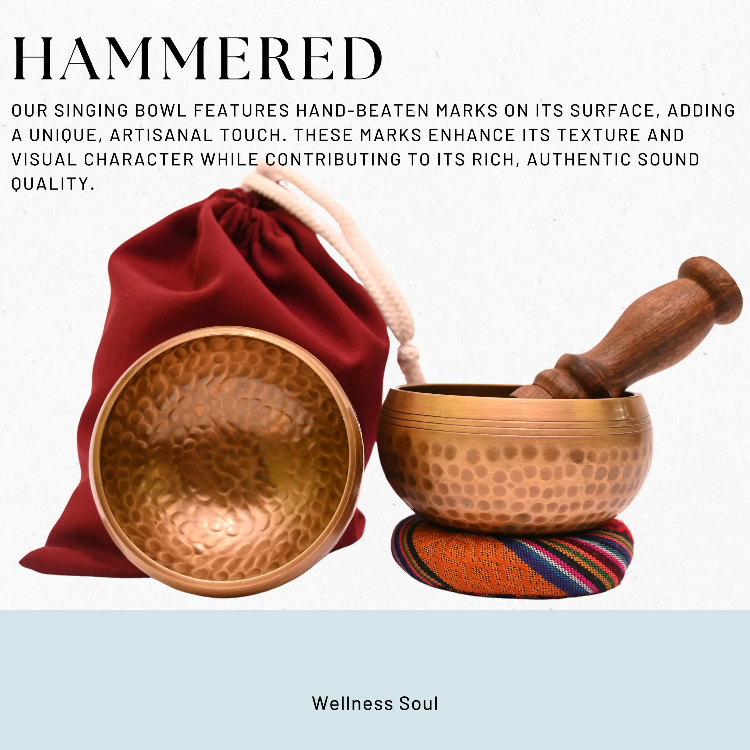Handmade Tibetan Singing Bowl-Meditation Bowl with Cushion, Mallet and Carry Bag-Handcrafted in Nepal- best for Yoga, Chakra Healing, Mindfulness, and Stress Relief-Spiritual Gifts for Women and Men - Image 7