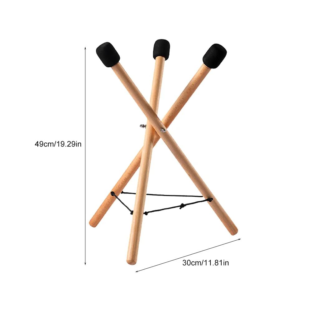 Handpan Drum Stand, Steel Tongue Drum Bracket, Solid Beech Wood Adjustable Tripod Structure Drum Holder, Snare Holder Bracket for 12 to 22 Inch Percussion Instrument(Wood Color) wood color - Image 2