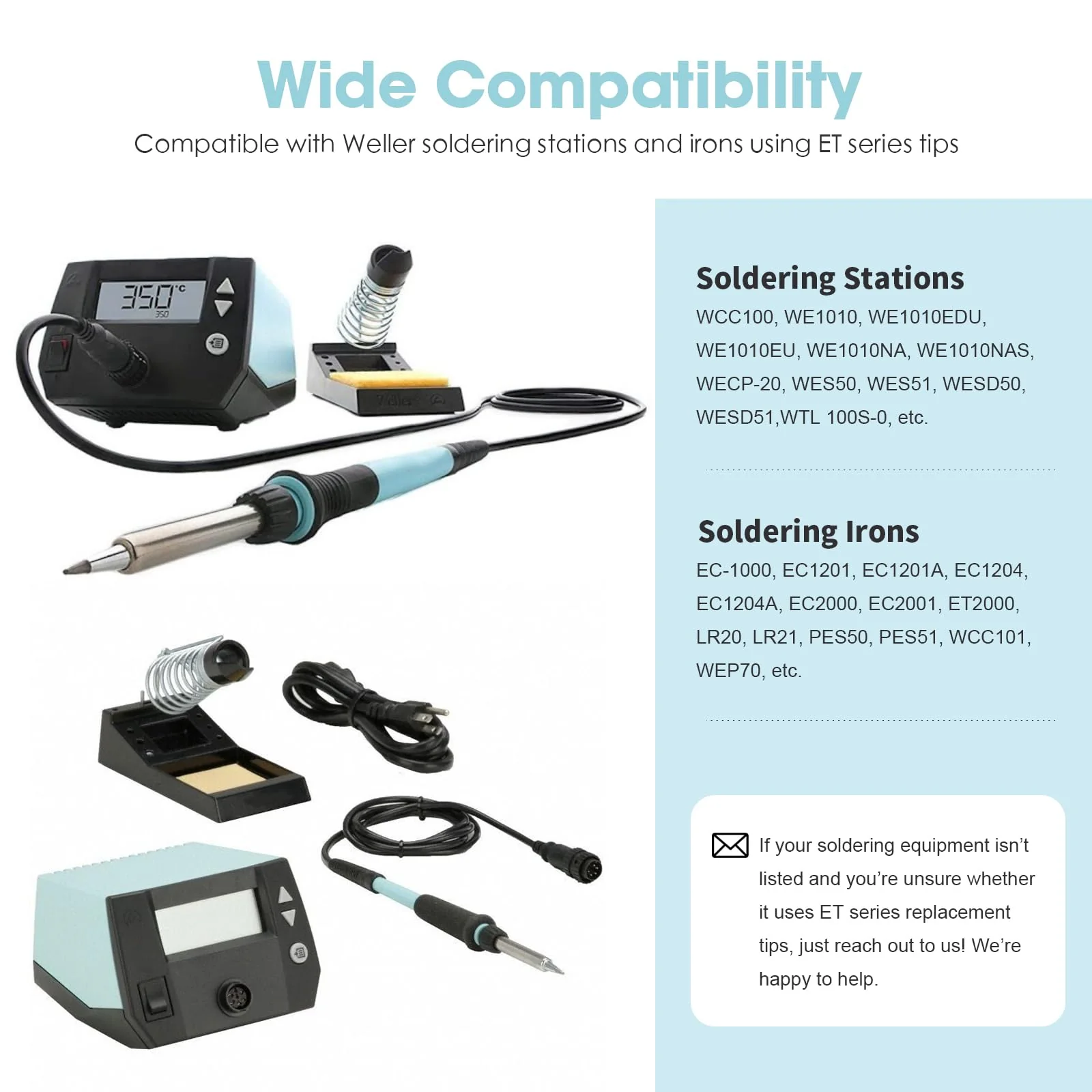 HANGLIFE ET Soldering Iron Tips for Weller WE1010NA WE1010EDU WES51/50 WESD51 WCC101 PES51/50 WEP70 LR21 and More Soldering Stations/Irons – Replacement Solder Tips for Weller Welding Equipment 12pcs - Image 5