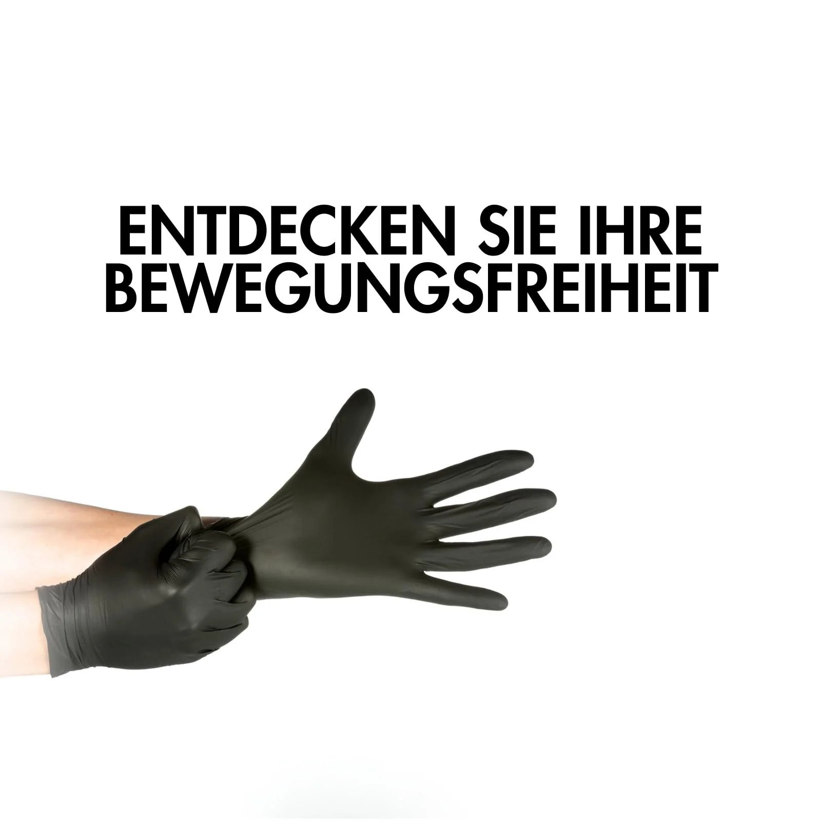 HANSKA 100 Black Nitrile Disposable Gloves - Powder Free - Ambidextrous - Non Sterile - Rubber Base - Suitable for Medical Areas, Food Handling (100, XL) 100 cm - Image 4