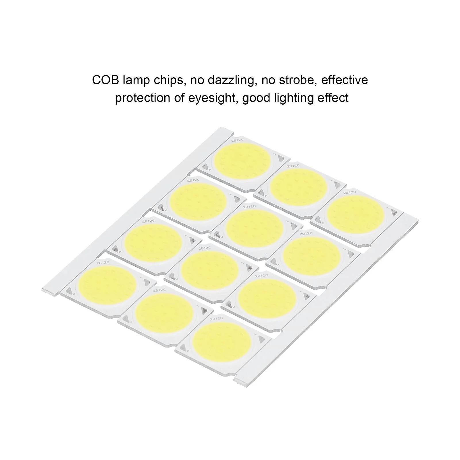 Haofy COB Integrated LED Light Chip, 12 Pieces COB Light Source High Performance Round LED Chip 12 W 36-41 V 1080 LM for DIY Interior Lighting (White) (White Light) White Light - Image 8