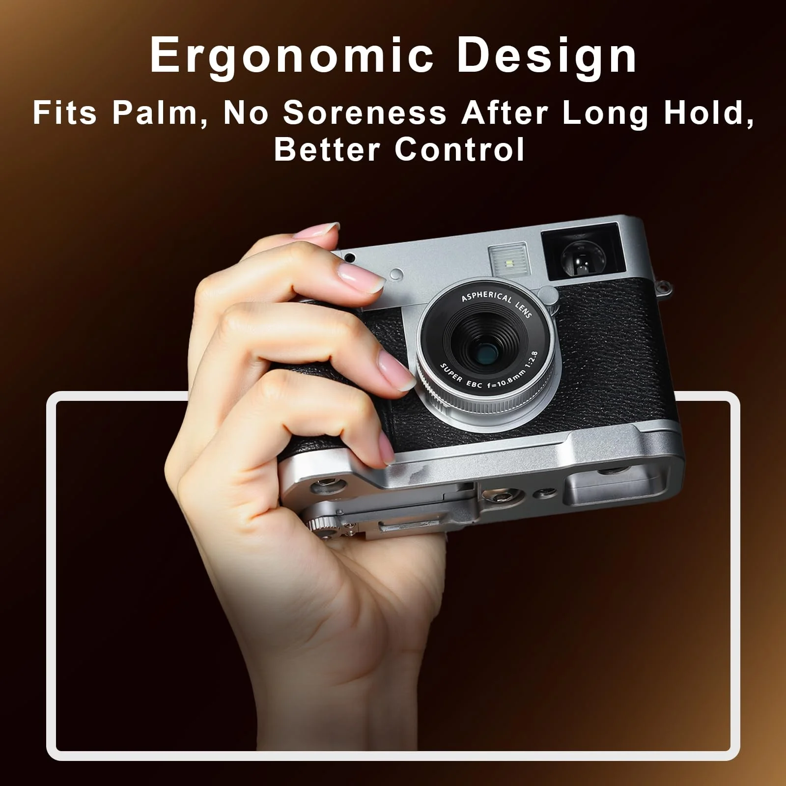 Haoge Handle HandGrip for Fujifilm x Half Camera Body Accessories L-Shape Grip Bracket Plate HG-XHALF-S Silver-Plate - Image 2