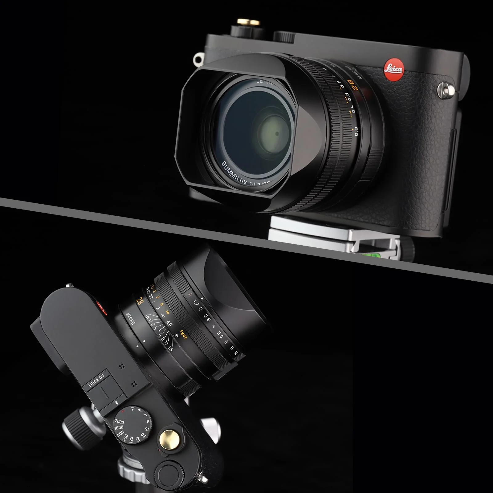 Haoge Metal Square Lens Hood for Leica Q3 Q3-43 Camera Accessories Black LH-LQ343B Black Square for Q3/Q3-43 - Image 3