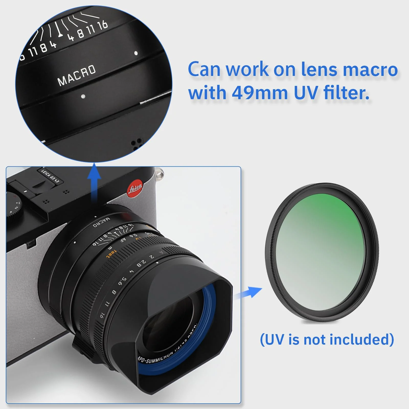 Haoge Metal Square Lens Hood for Leica Q3 Q3-43 Camera Accessories Black LH-LQ343B Black Square for Q3/Q3-43 - Image 5
