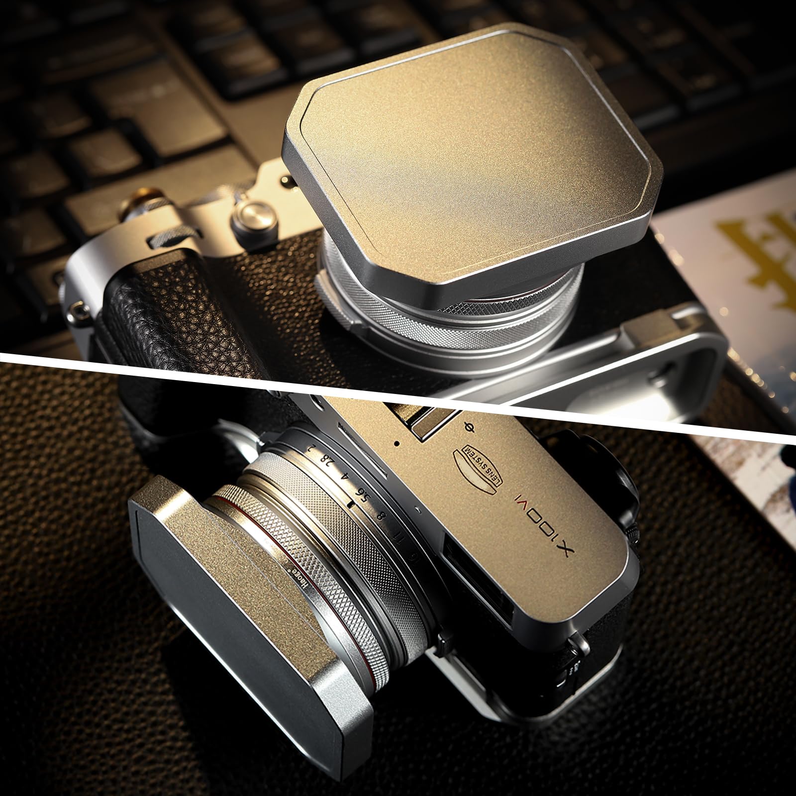 Haoge Square Metal Cover Cap for Haoge Specific Square Lens Hood Silver Cap-X1006S Silver-Cao - Image 2