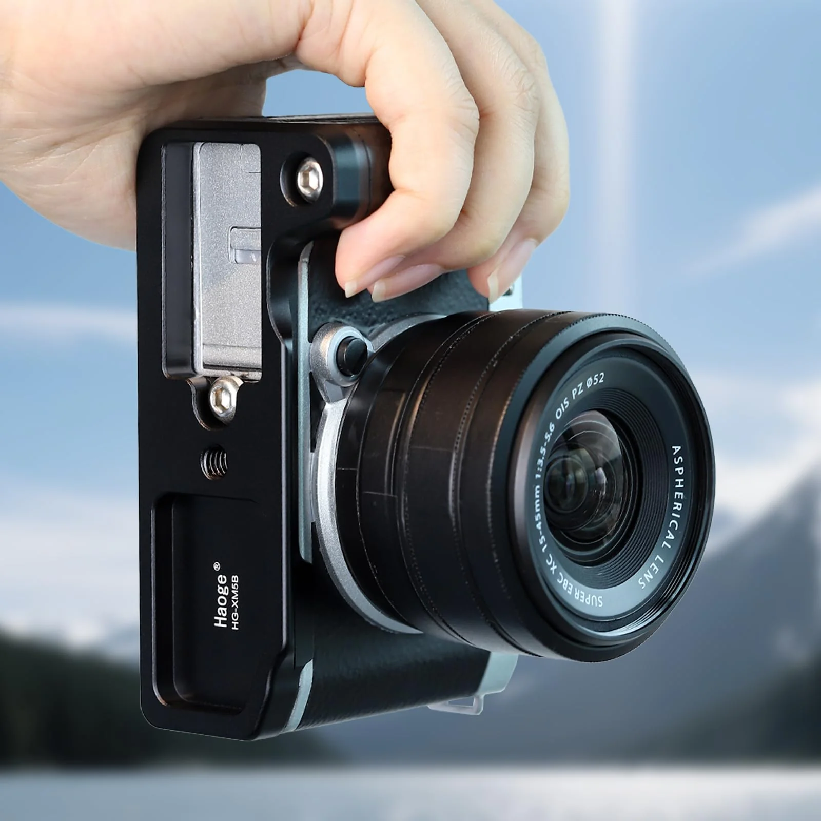 Haoge XM5 Camera Bracket Holder Hand Grip for Fujifilm X-M5 Camera Body L-Shape Grip fit Arca Swiss Kirk RRS Benro Quick Release Plate HG-XM5B - Image 3