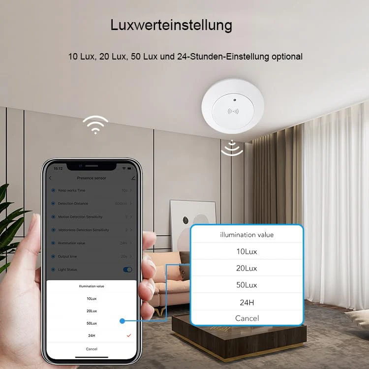 Haozee - Presence Sensor, Zigbee Millimeter Wave Presence Sensor, Intelligent Motion Sensor Light Switch with Auto On/Off, Requires TUYA HUB, Supports Home Assistant - Image 5