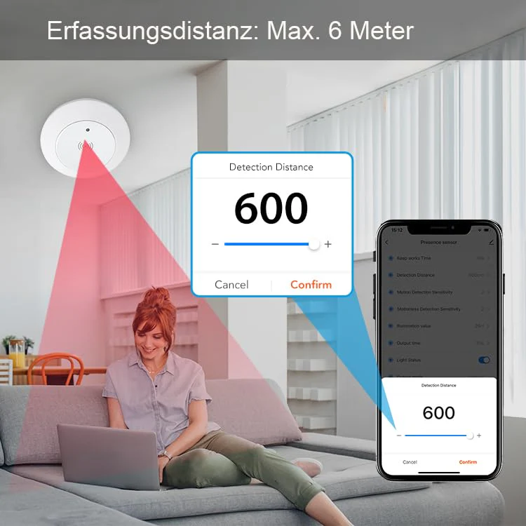 Haozee - Presence Sensor, Zigbee Millimeter Wave Presence Sensor, Intelligent Motion Sensor Light Switch with Auto On/Off, Requires TUYA HUB, Supports Home Assistant - Image 6