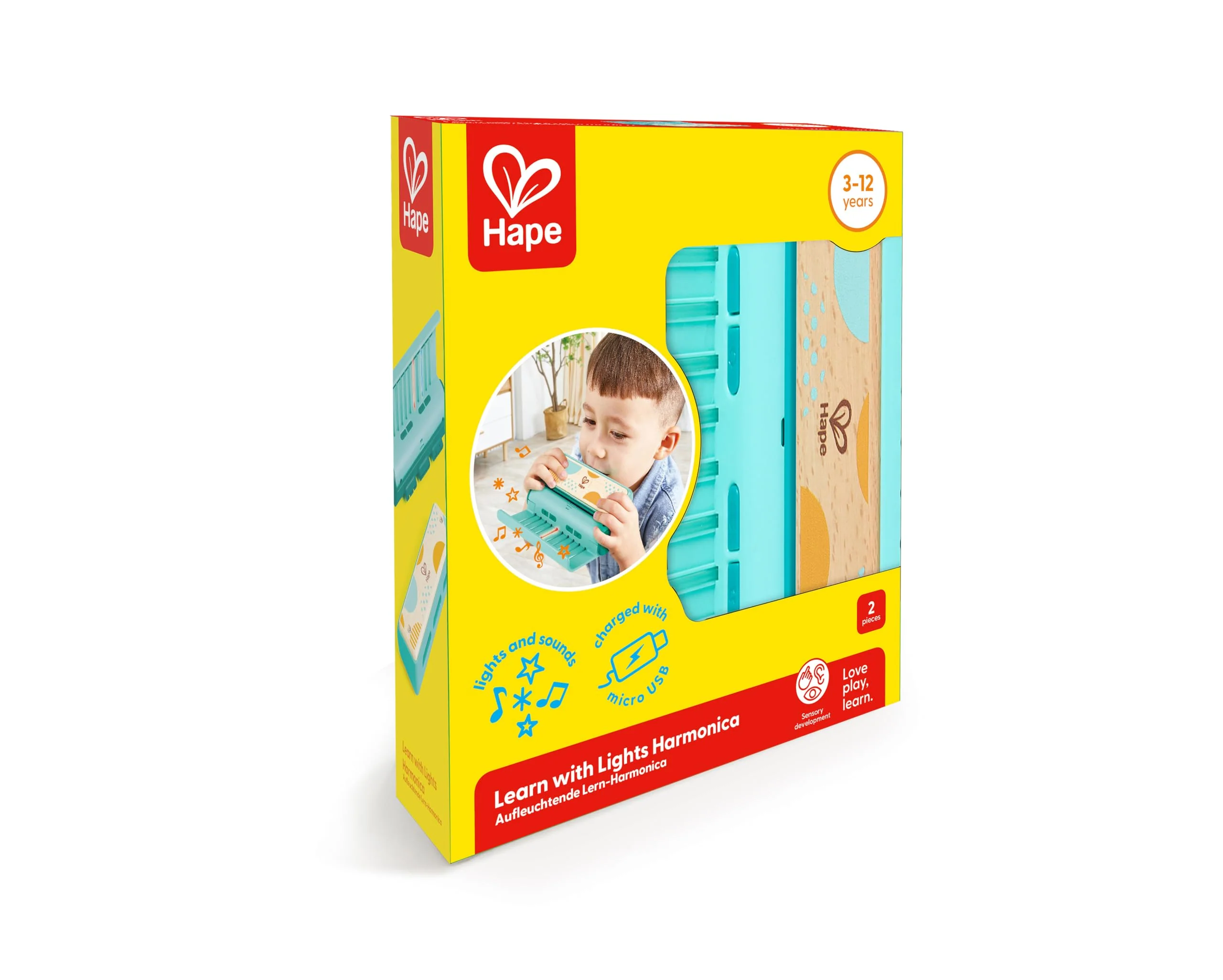 Hape Learn with Lights Harmonica | USB Charging Capabilities | Leaning and Band Mode | Musical Instrument - Image 5