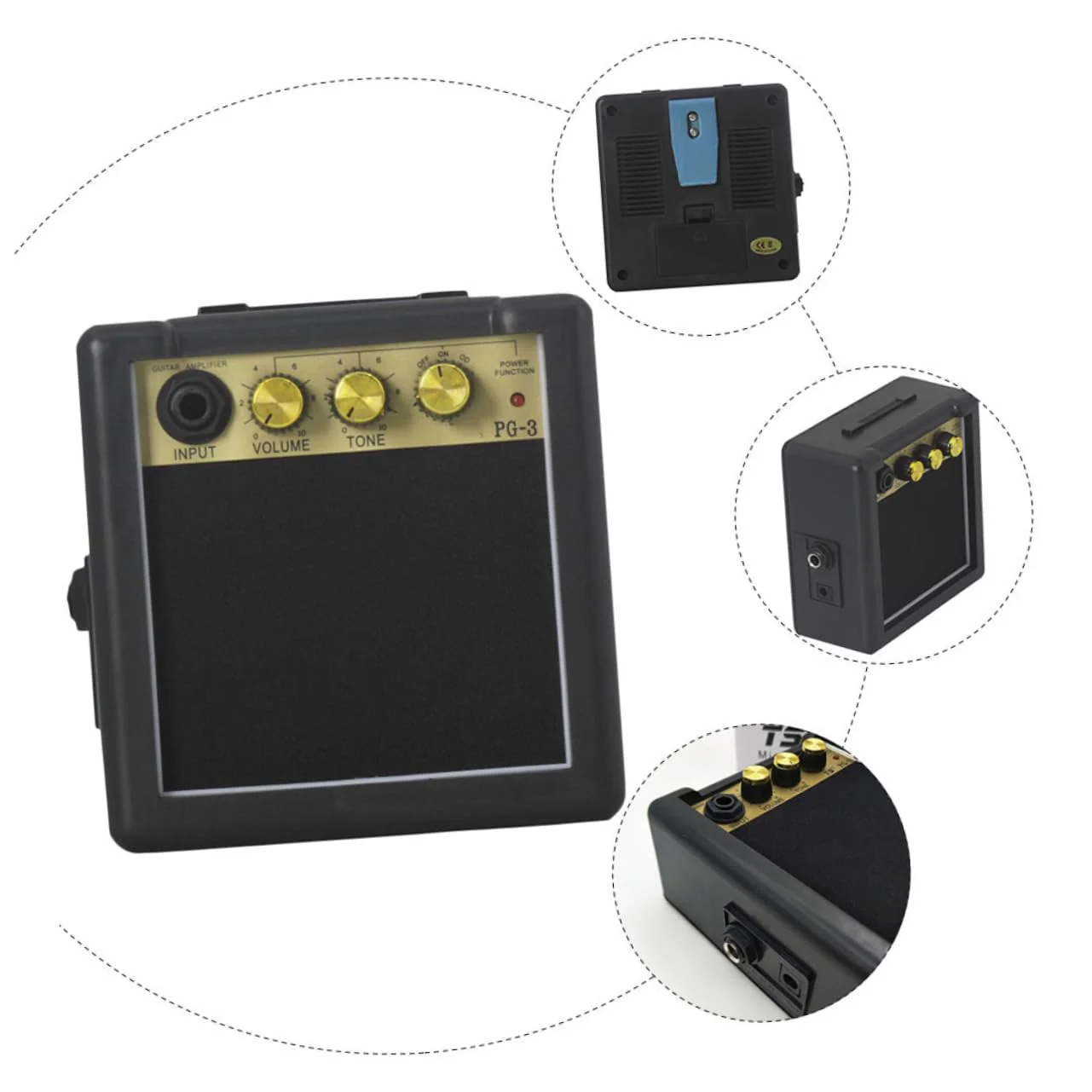 Happyyami Mini Guitar Amplifier Portable Compact Guitar Speaker Mini Loudspeaker for Acoustic and Electric Guitar - Image 3