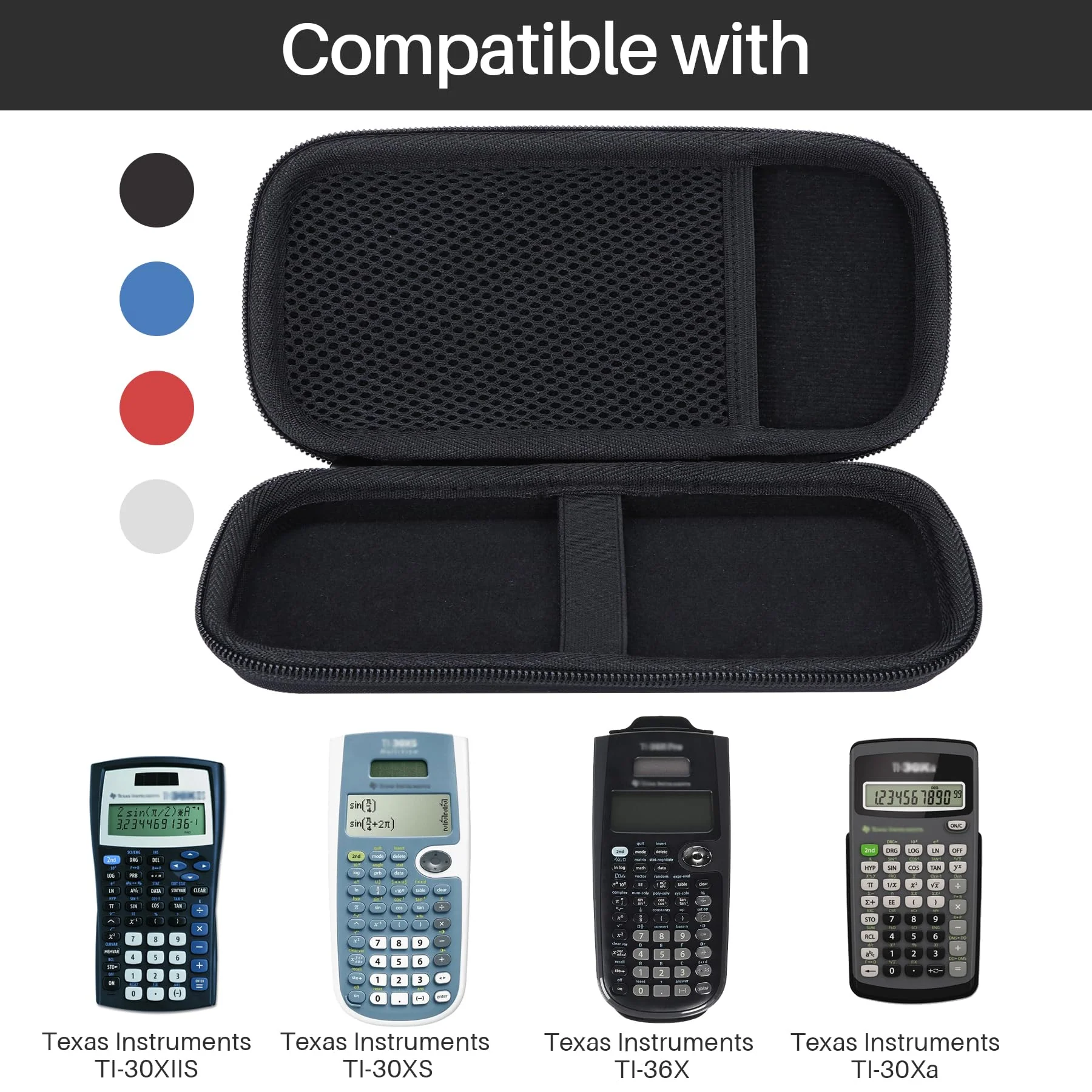 Hard Carry Case Compatible with Texas Instruments TI-30XIIS TI-30XS TI-30Xa TI-36X Pro Scientific Calculator (Blue Case) Blue Case - Image 2