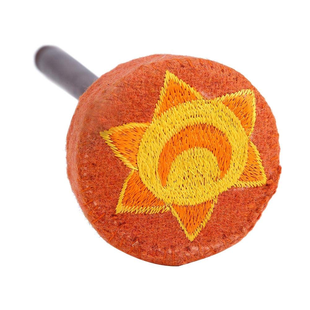 Hard Wood Felted Striker, Handmade Hard Wood Multi-Purpose Tibetan Buddhism Singing Bowl Mallet Striker Stick for Meditation Chakra Healing Prayer and Yoga (Orange) Orange - Image 6