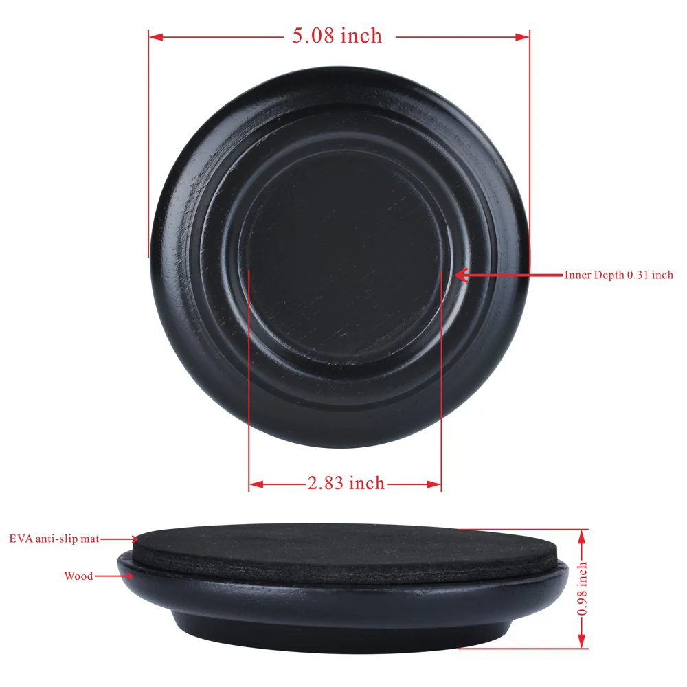 Hardwood Grand Piano Caster Cups 6 Colors Set of 3 Furniture Leg Pads Protection Black - Image 4