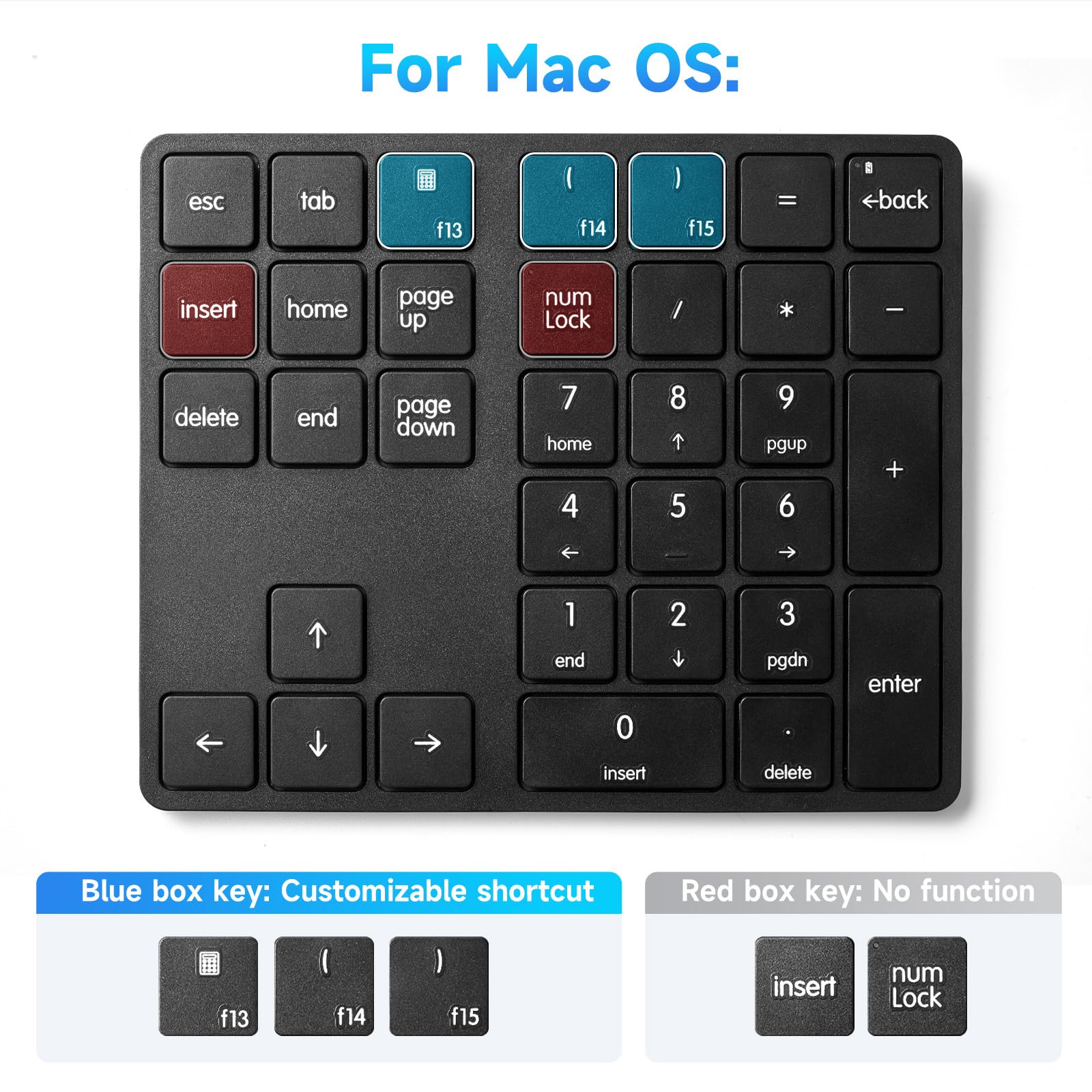 havit Wireless Number Pad for Laptop, Fully Compatible with Mac OS, iPad, Windows, and Android Devices – 2.4G Rechargeable 34-Key Numeric Keypad - Image 3
