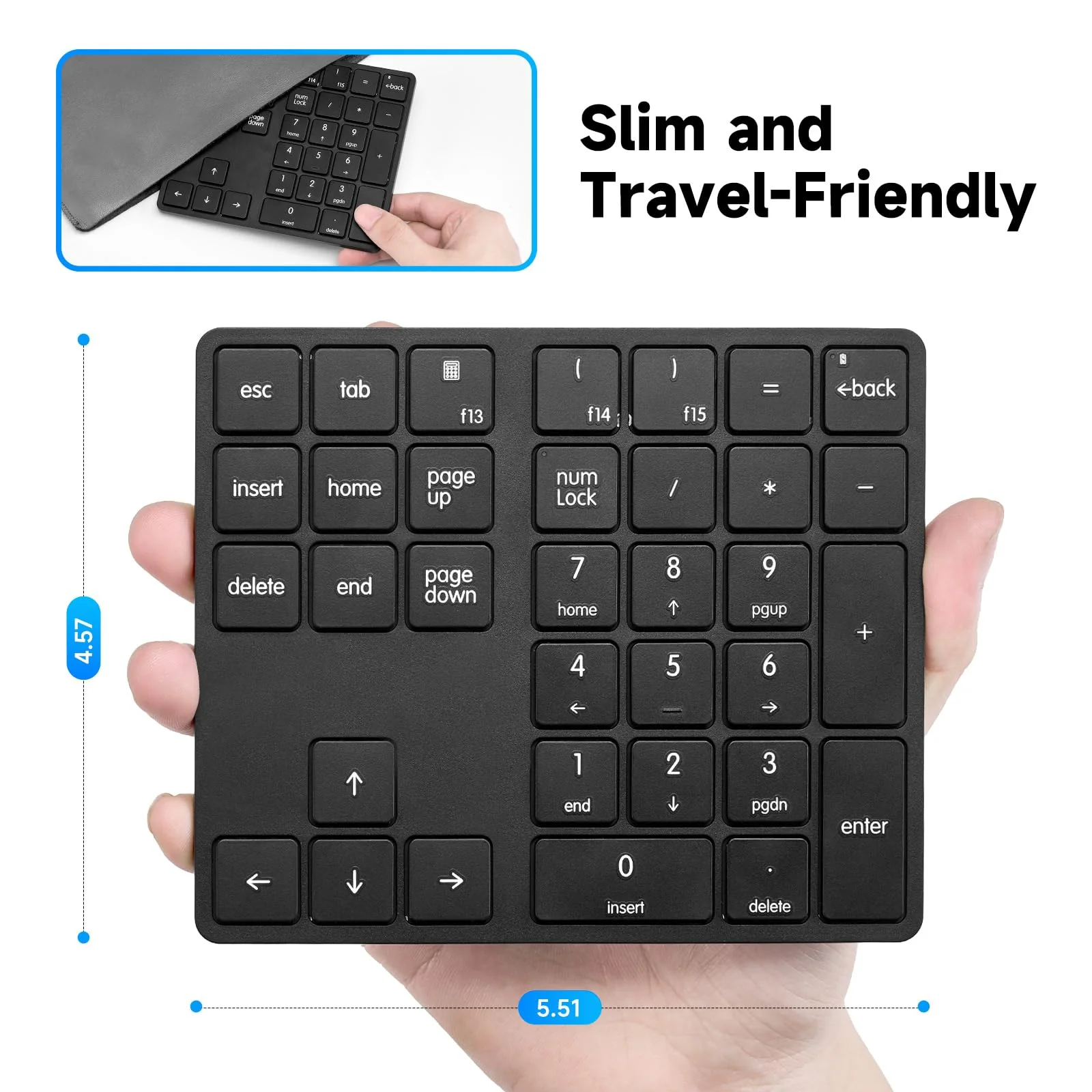havit Wireless Number Pad for Laptop, Fully Compatible with Mac OS, iPad, Windows, and Android Devices – 2.4G Rechargeable 34-Key Numeric Keypad - Image 5